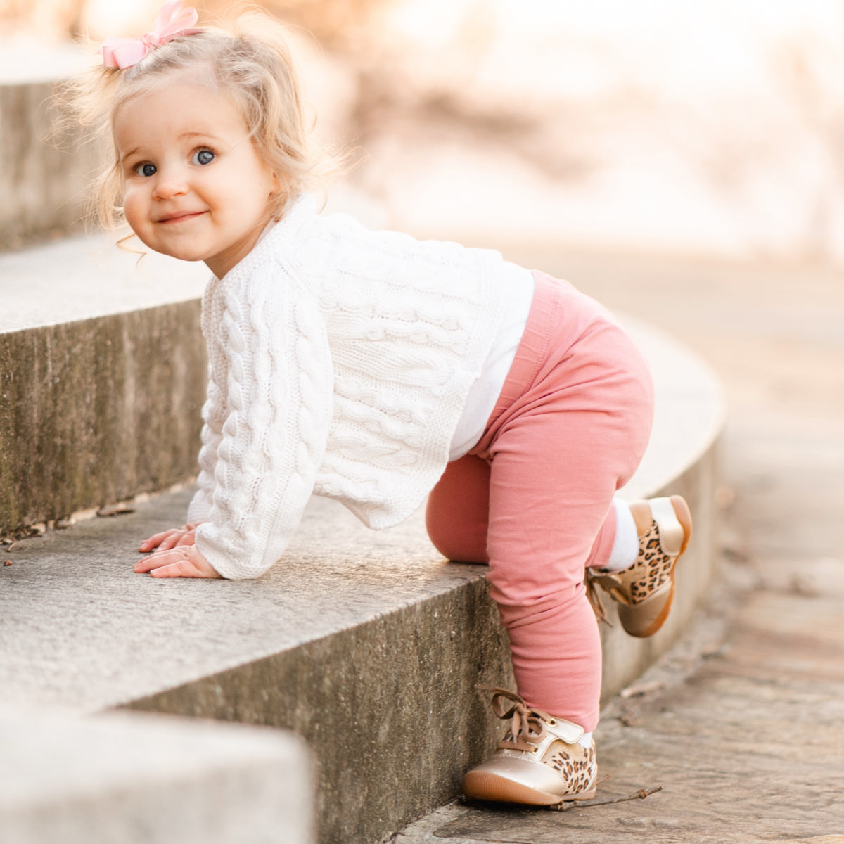 NAVIGLIO Leopard Sneaker for First Walkers