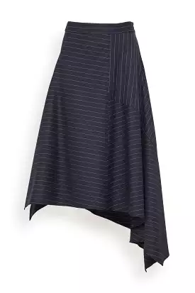 Navy square hem panelled skirt