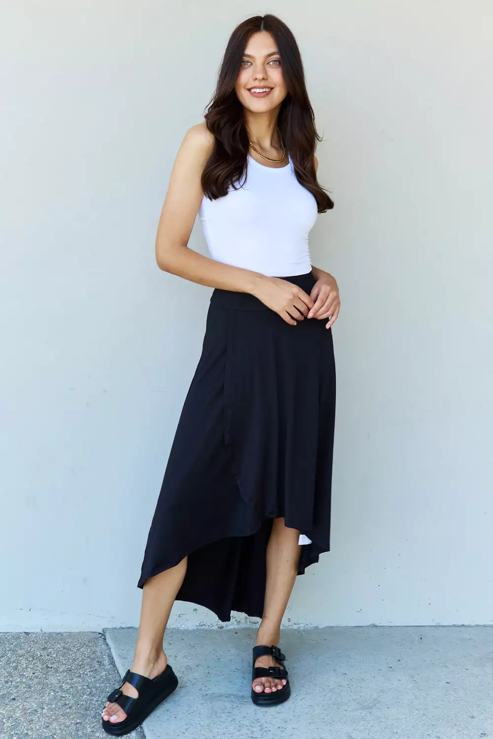 Ninexis Black High Waisted Flare Maxi Skirt - Top Pick