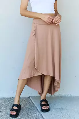 Ninexis High Waisted Flare Maxi Skirt - Camel