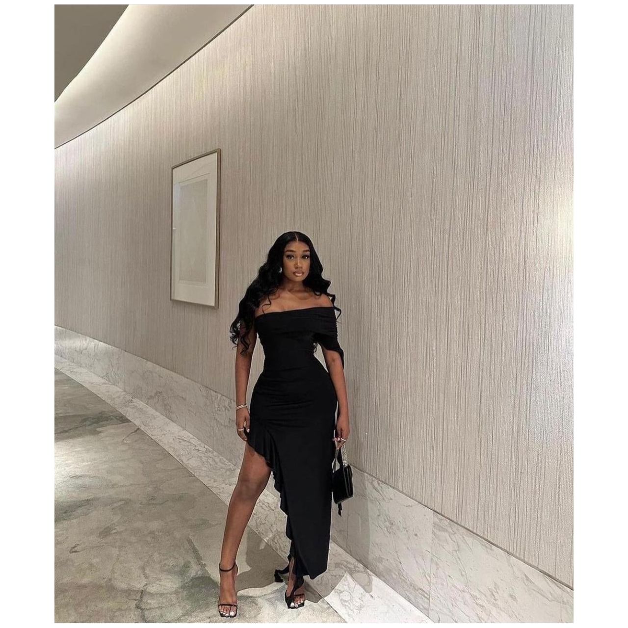 Off Shoulder Ruffle Bodycon Dress