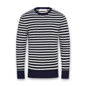 Orlebar Brown - Ned Navy/White Sand Striped Jumper