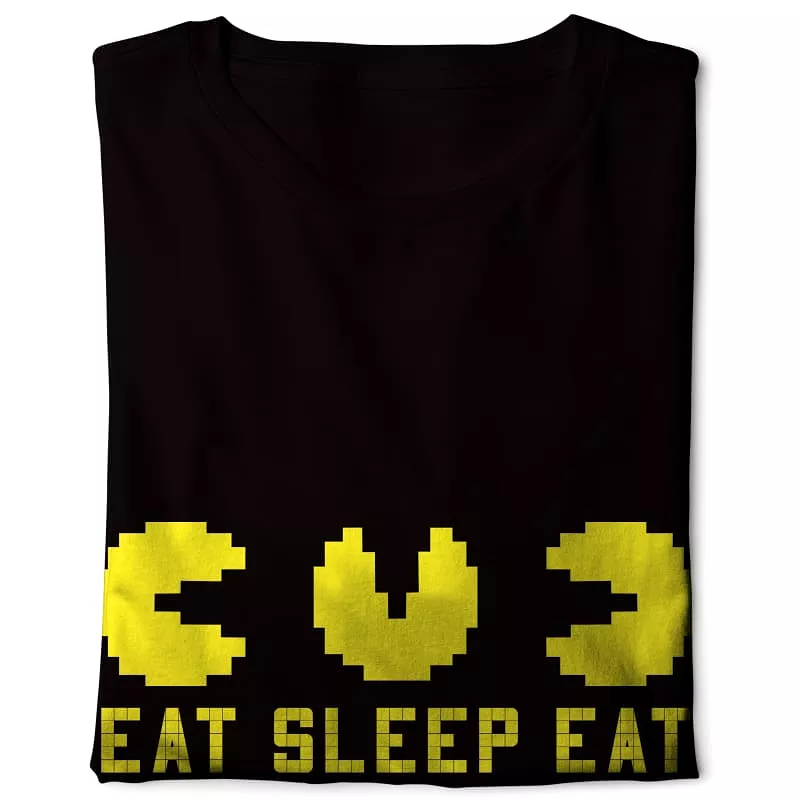 Pac Man T-shirt black - Digital Graphics Basic, Eat Sleep Eat