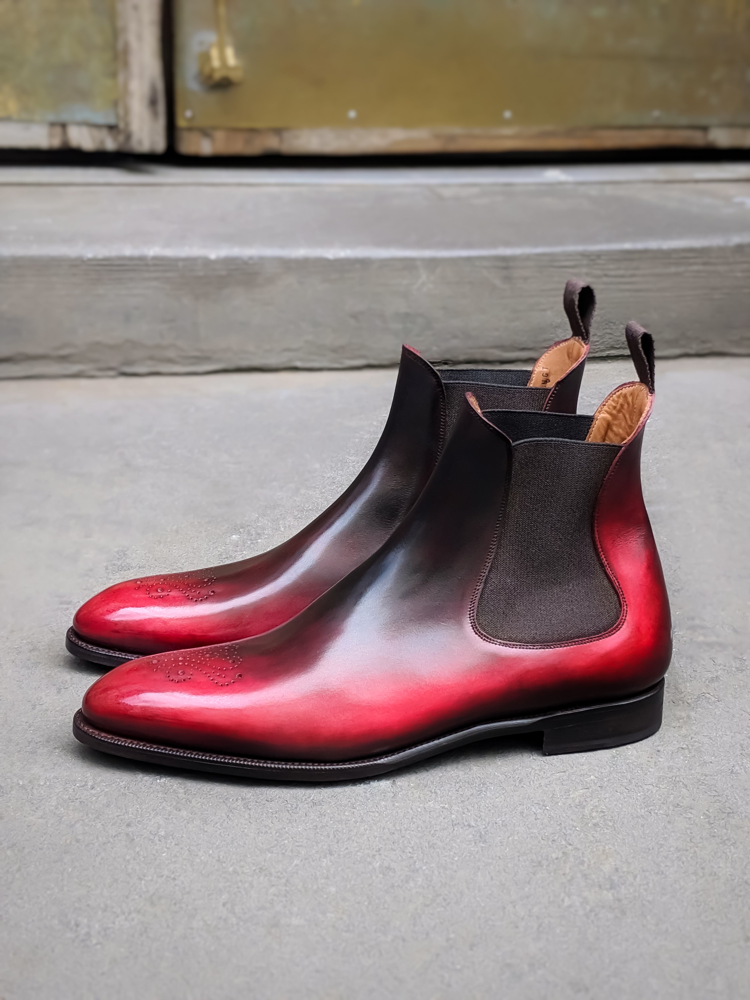 Patina Reverse Red Highland MTO - Customizable Leather Shoes