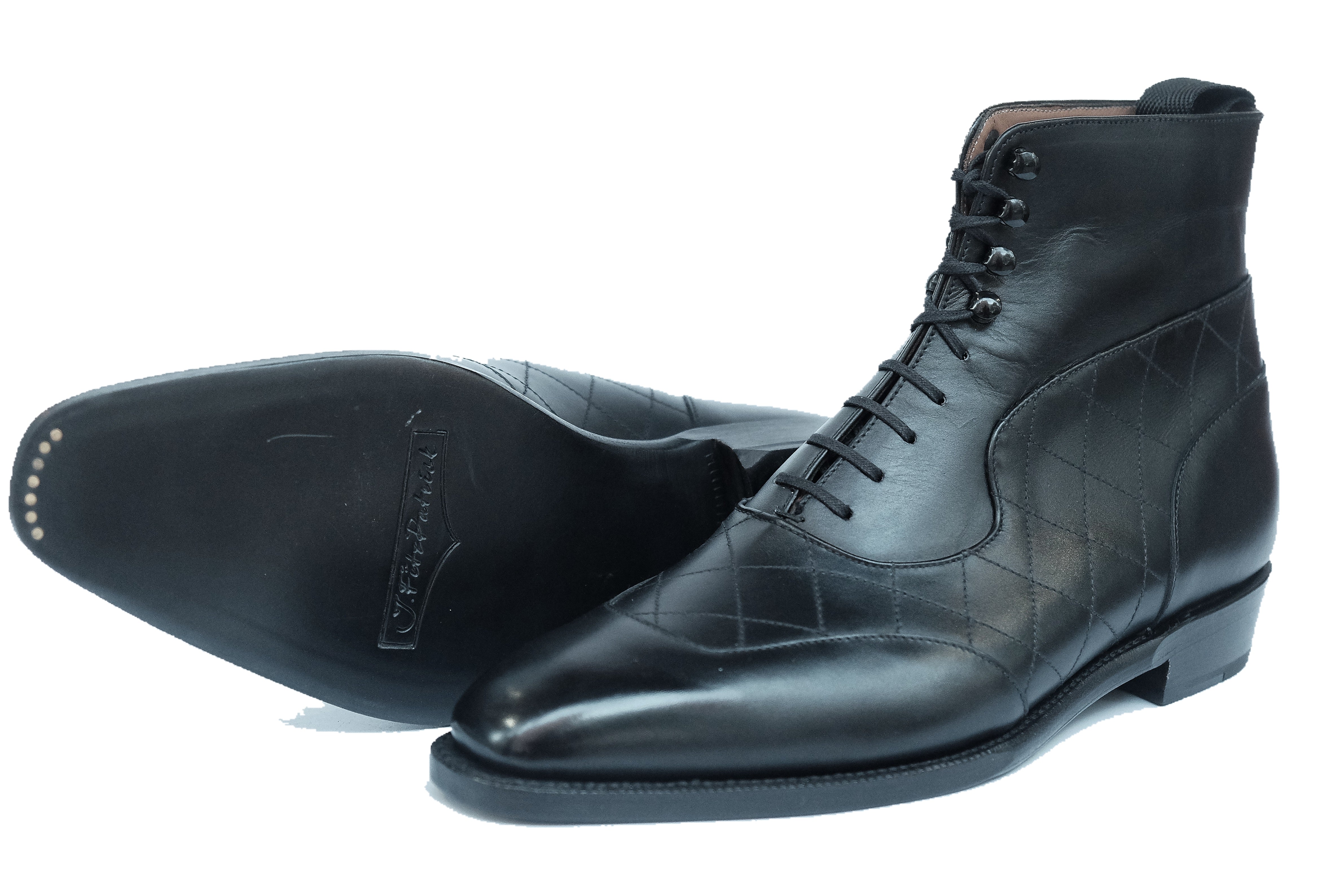 Pinehurst MTO Black Calf Quilted Black Calf LPB Last Single Leather Sole