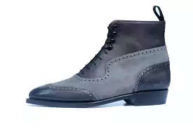 Pinehurst MTO Black Marble Patina Light Grey Suede TMG Last Single Leather Sole.