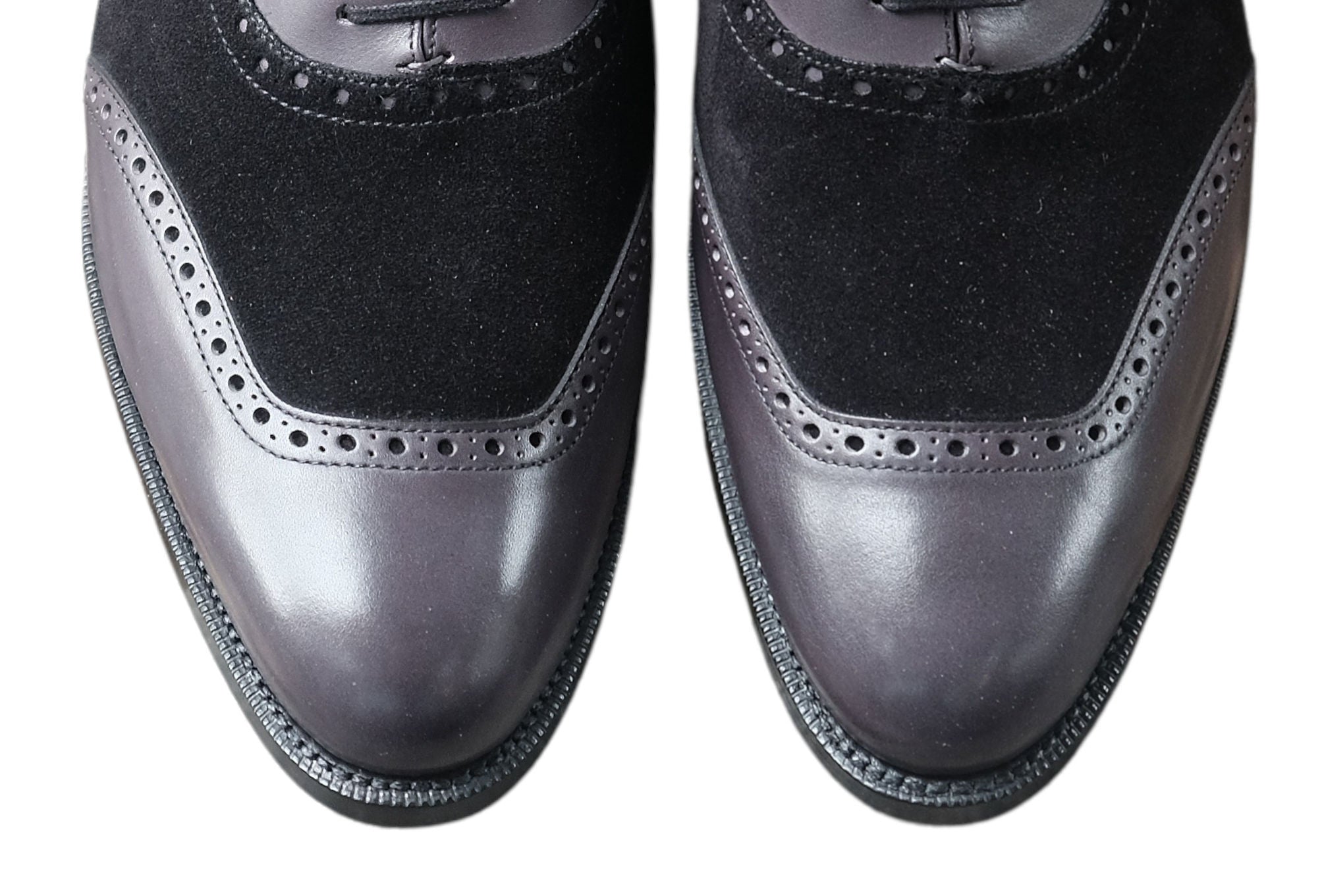 Pinehurst MTO Shaded Gray Calf Black Suede TMG Last Single Leather Sole | Allen Edmonds