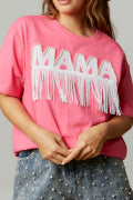 Pink Pearl & Fringe Mama Tee