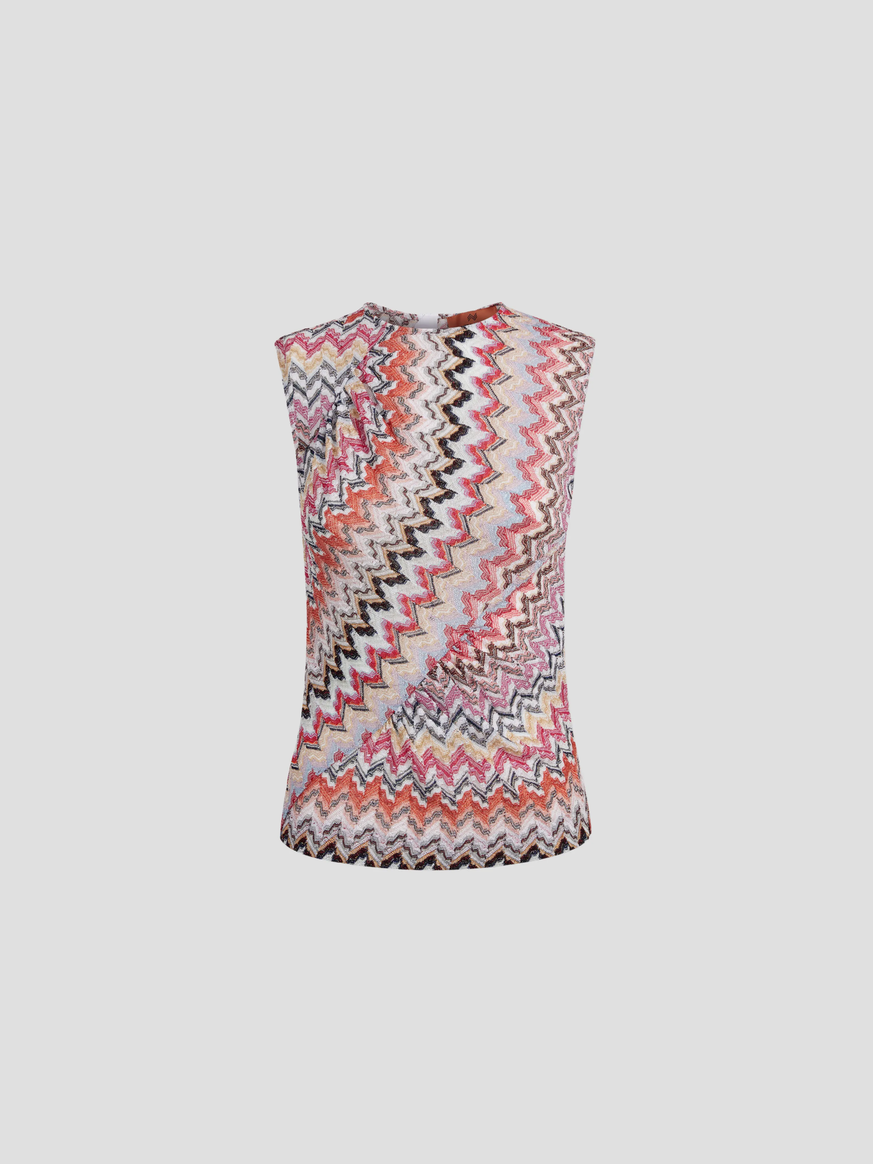 Pink Sleeveless Zig Zag Top.