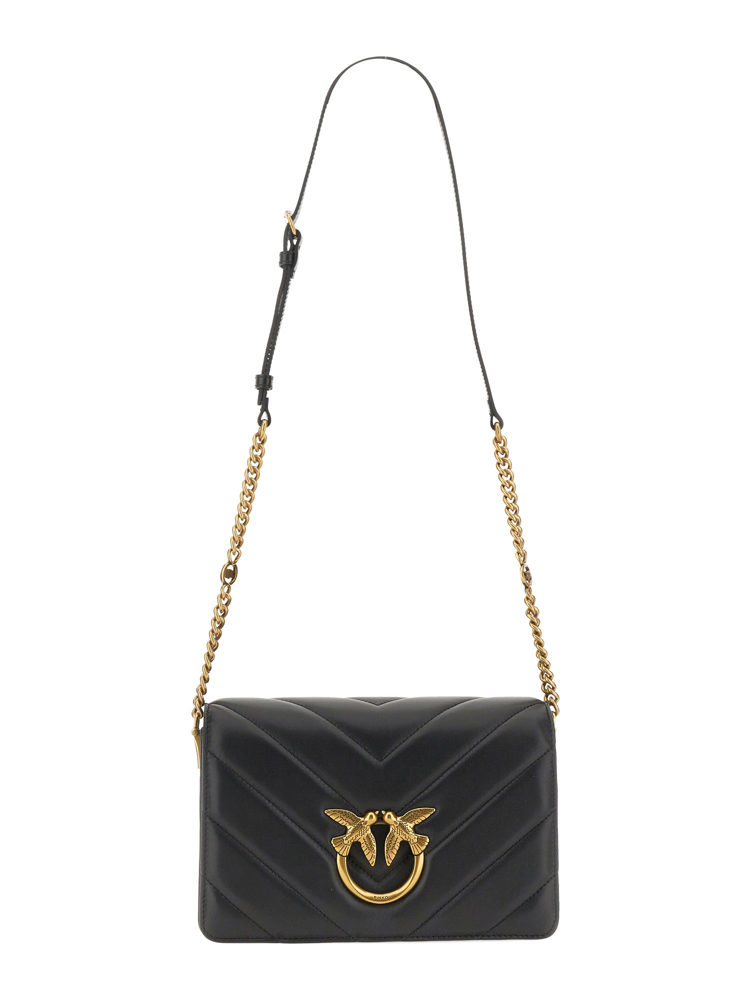 PINKO    CLASSIC LOVE CLICK BAG IN QUILTED NAPPA LEATHER WITH CHEVRON PATTERN