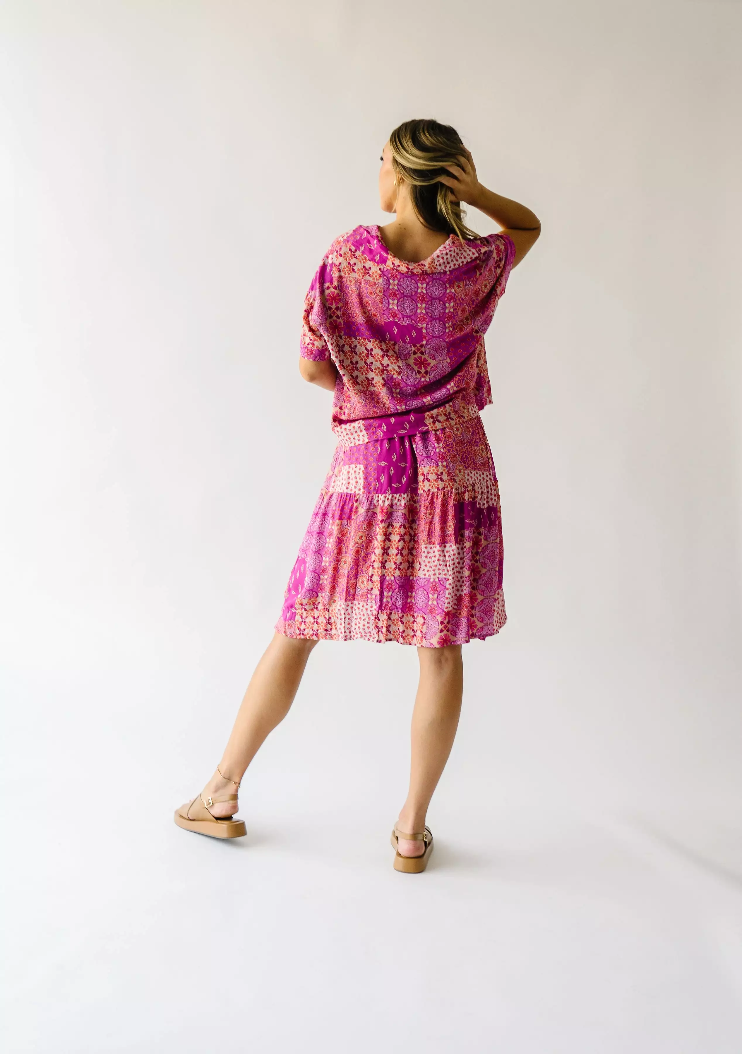 Piper & Scoot San Lucas Patchwork Skirt Fuchsia