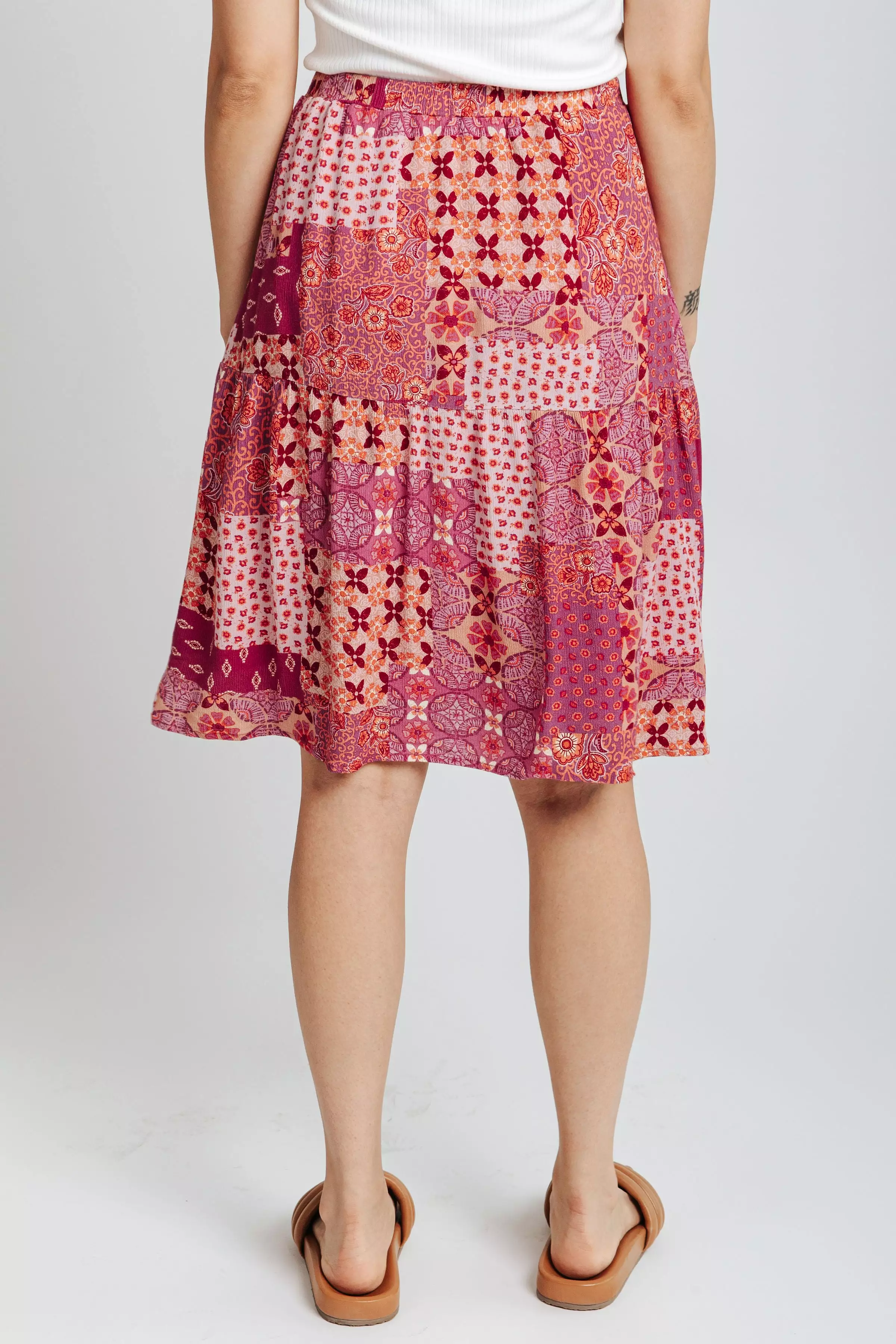 Piper & Scoot San Lucas Patchwork Skirt Fuchsia