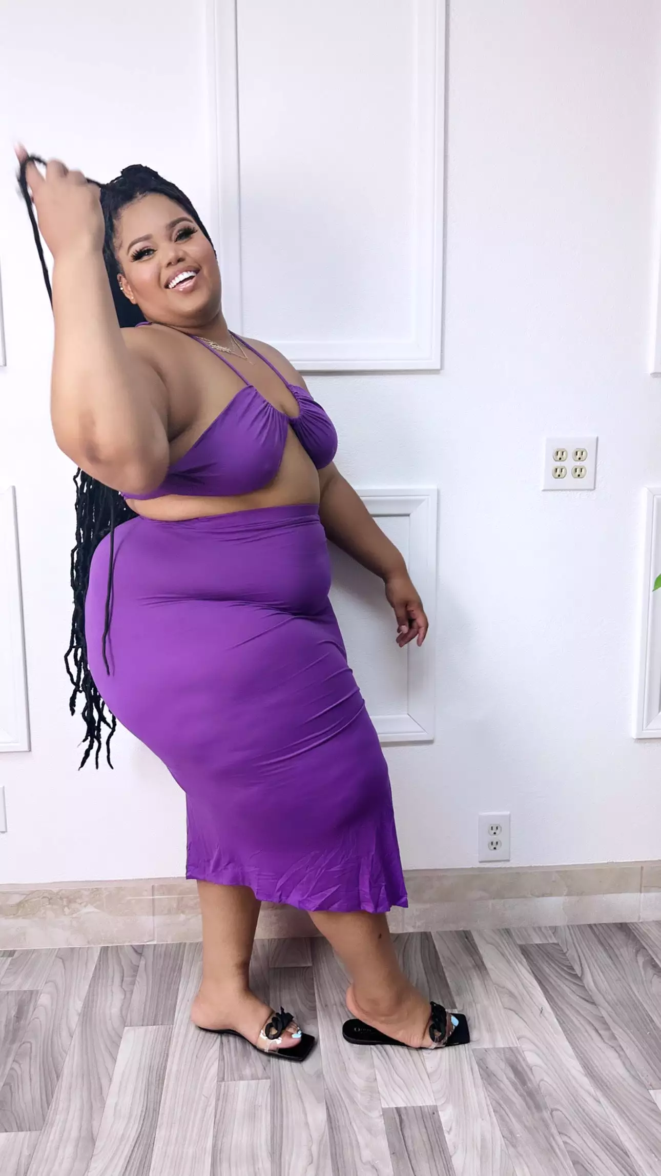 Purple Twist Skirt Set - 2 piece set - Trendy and stylish. Get yours today!