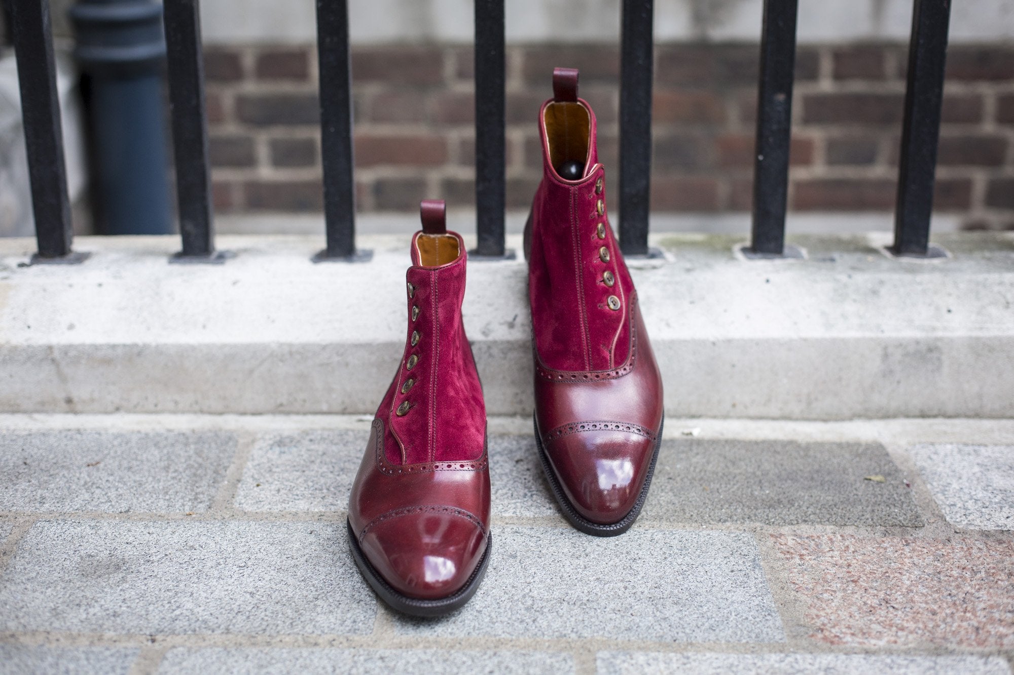 Puyallup MTO Burgundy Calf Suede NGT Last Single Leather Sole