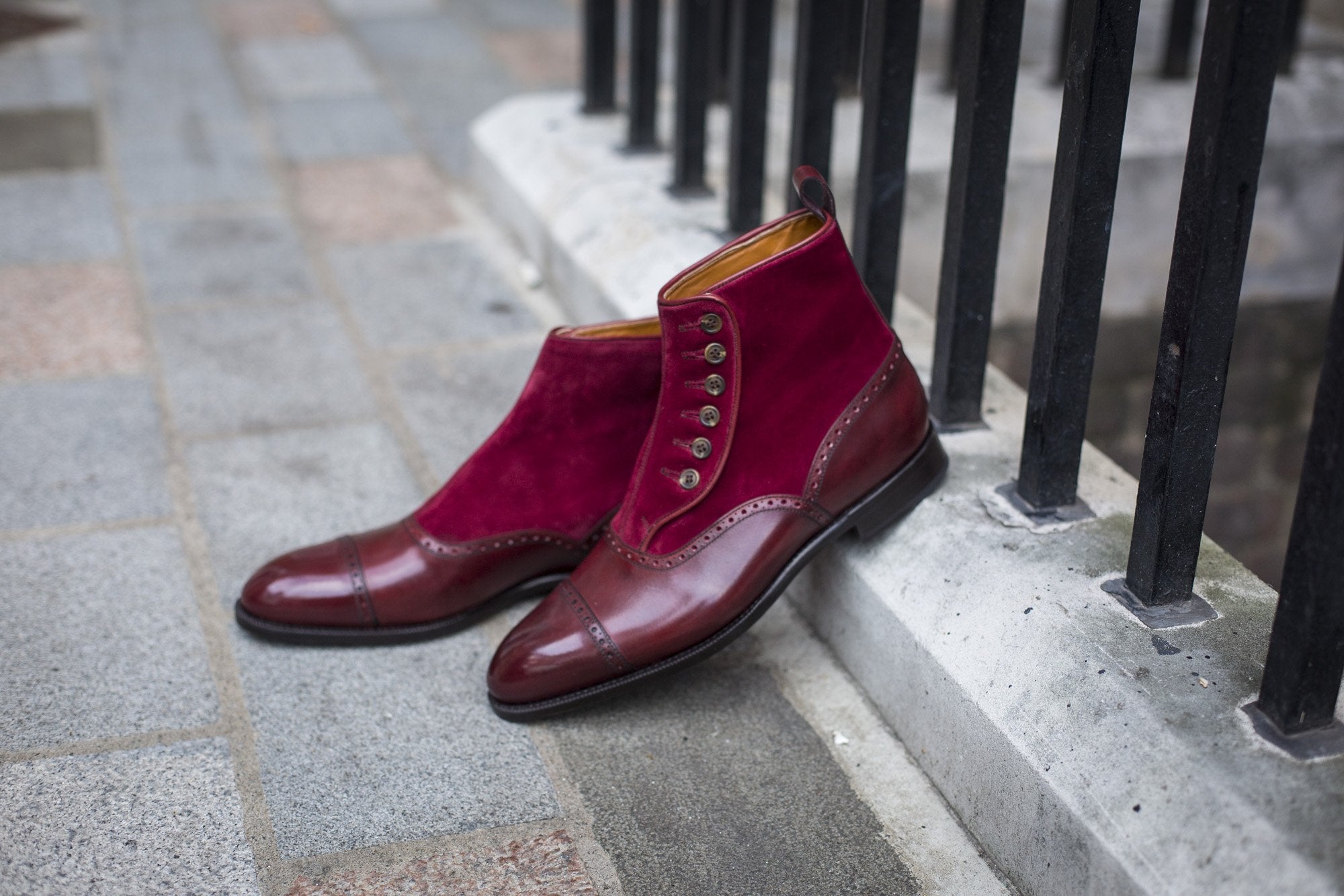 Puyallup MTO Burgundy Calf Suede NGT Last Single Leather Sole