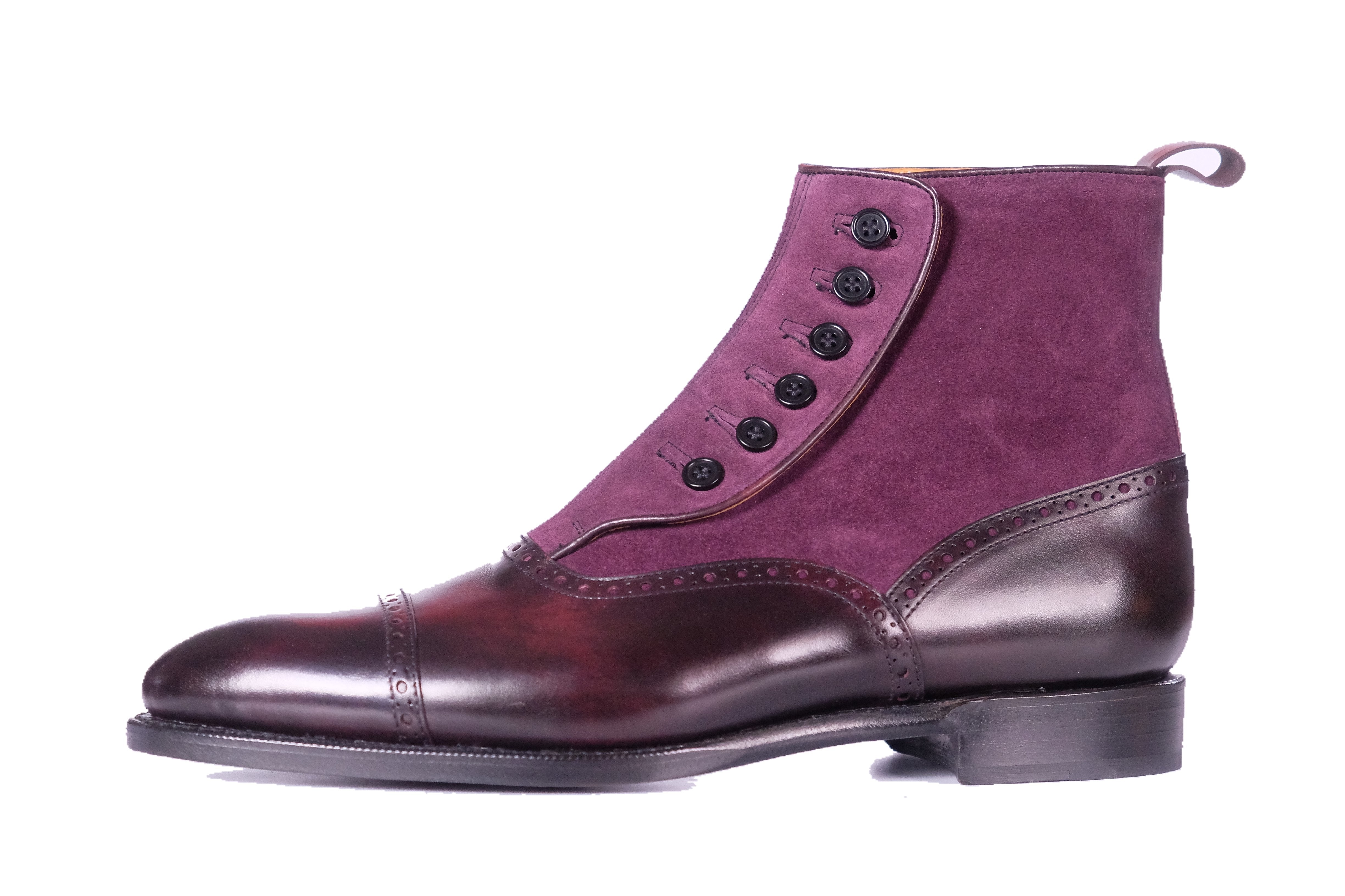 Puyallup MTO Plum Museum Calf Regal Purple Suede NGT Last Single Leather Sole - Buy Now