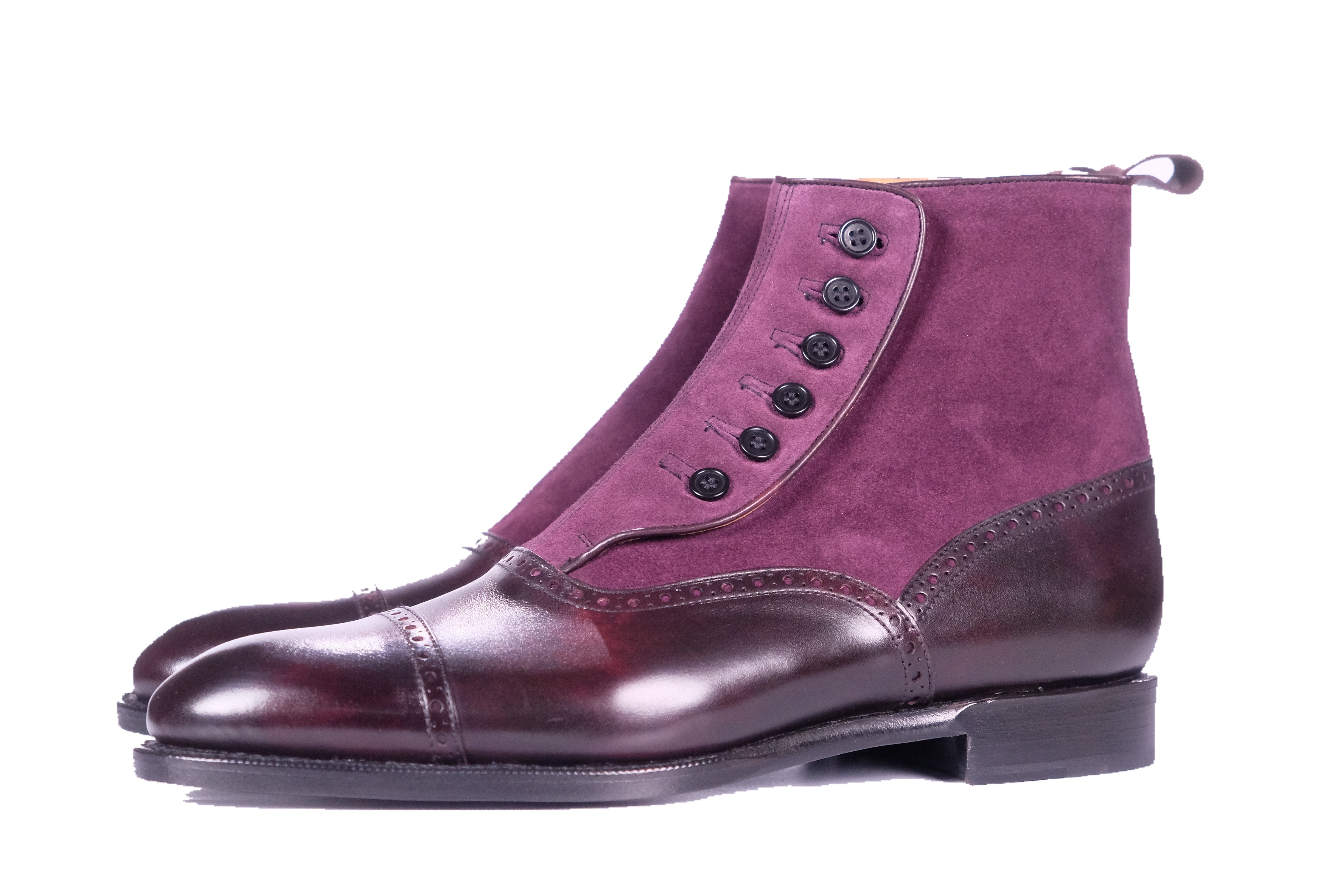 Puyallup MTO Plum Museum Calf Regal Purple Suede NGT Last Single Leather Sole - Buy Now