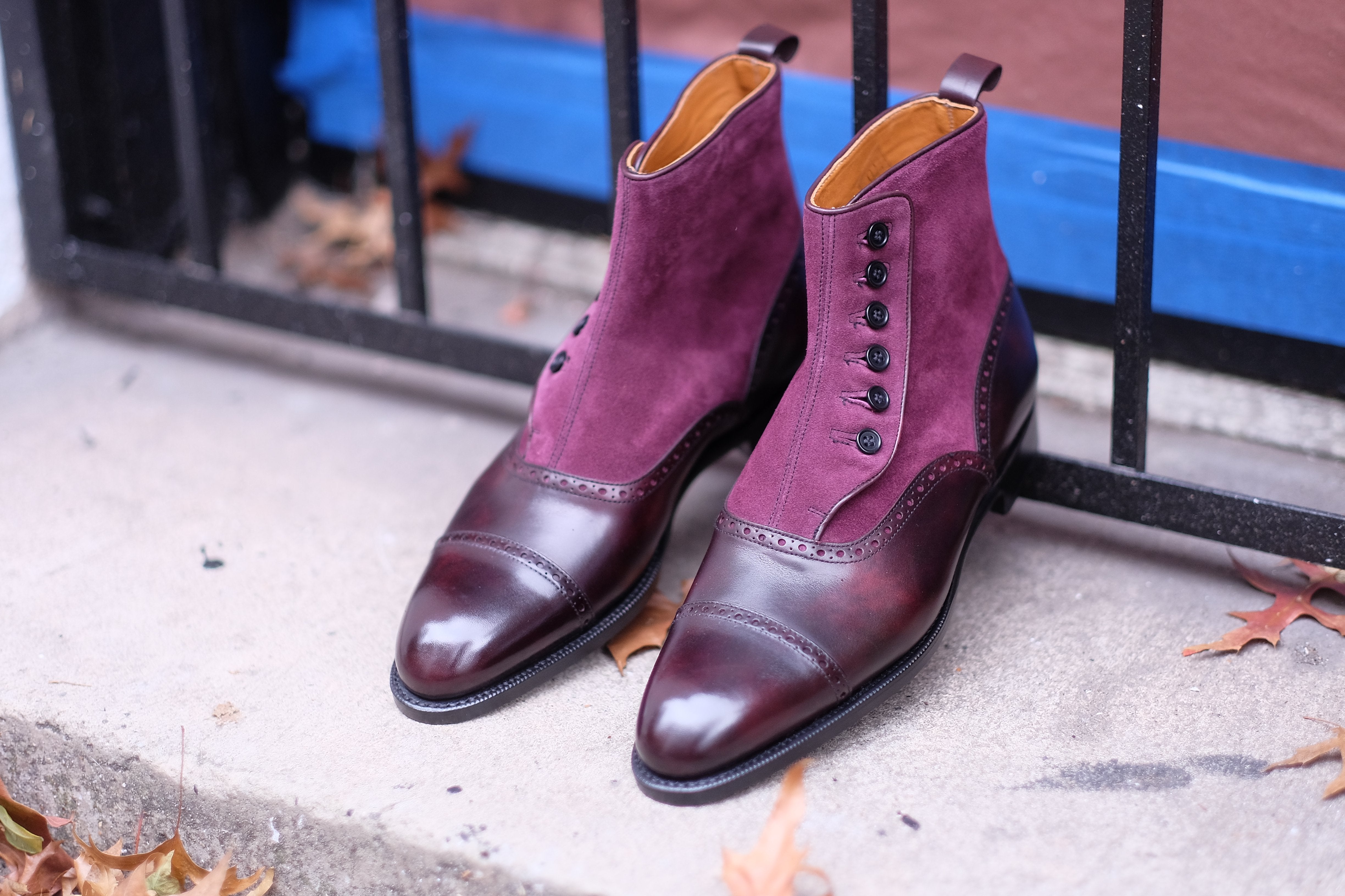 Puyallup MTO Plum Museum Calf Regal Purple Suede NGT Last Single Leather Sole - Buy Now