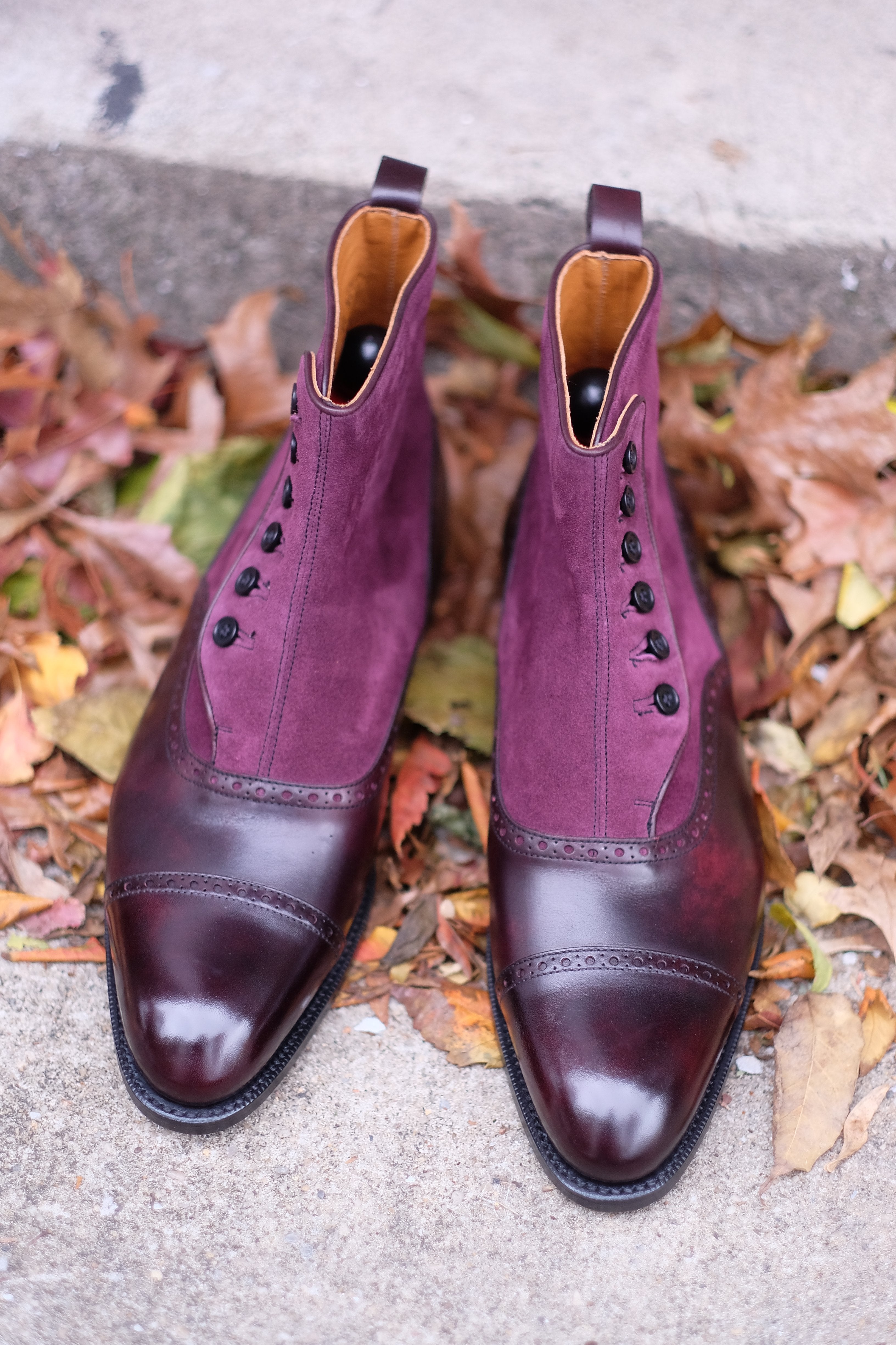 Puyallup MTO Plum Museum Calf Regal Purple Suede NGT Last Single Leather Sole - Buy Now