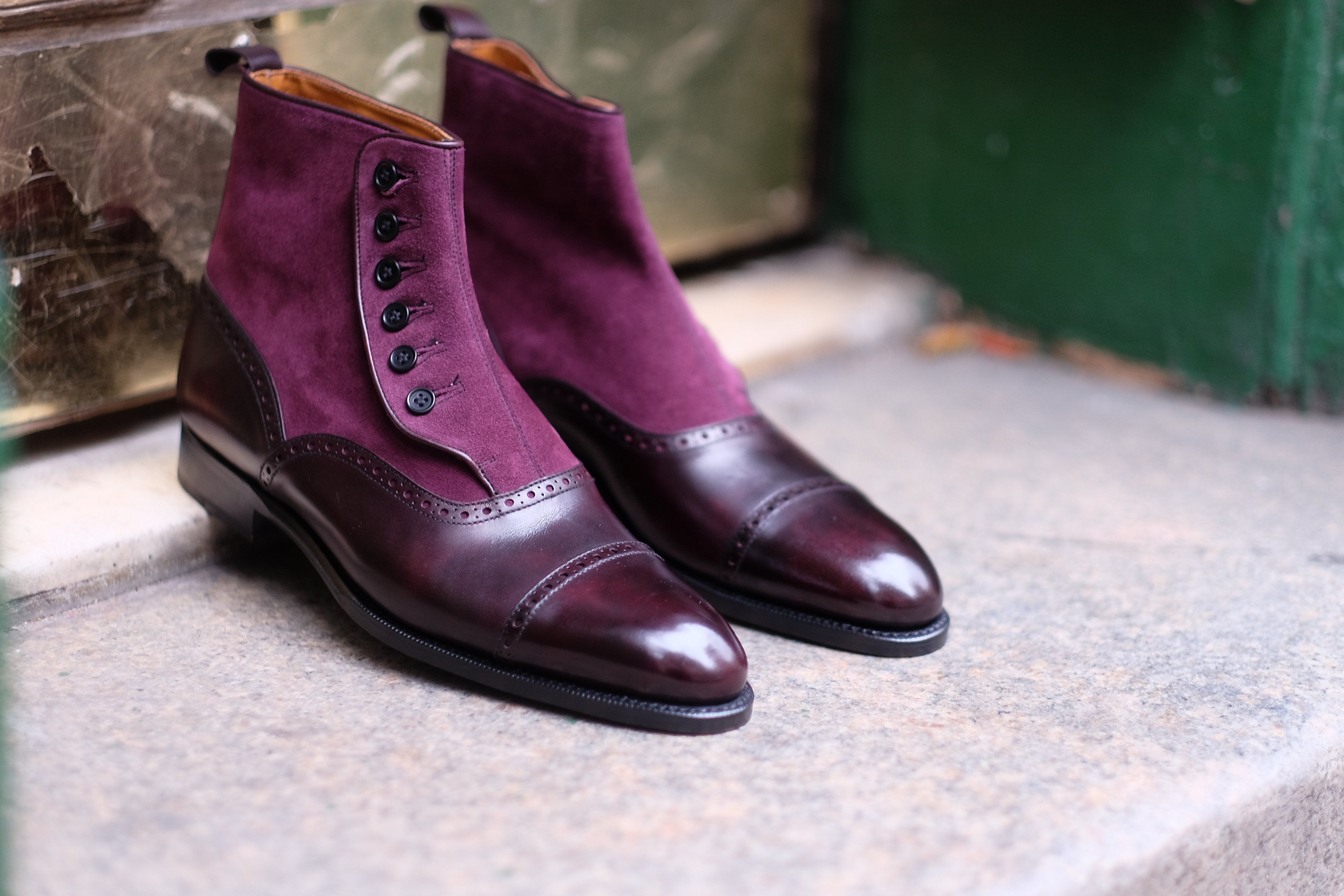 Puyallup MTO Plum Museum Calf Regal Purple Suede NGT Last Single Leather Sole - Buy Now