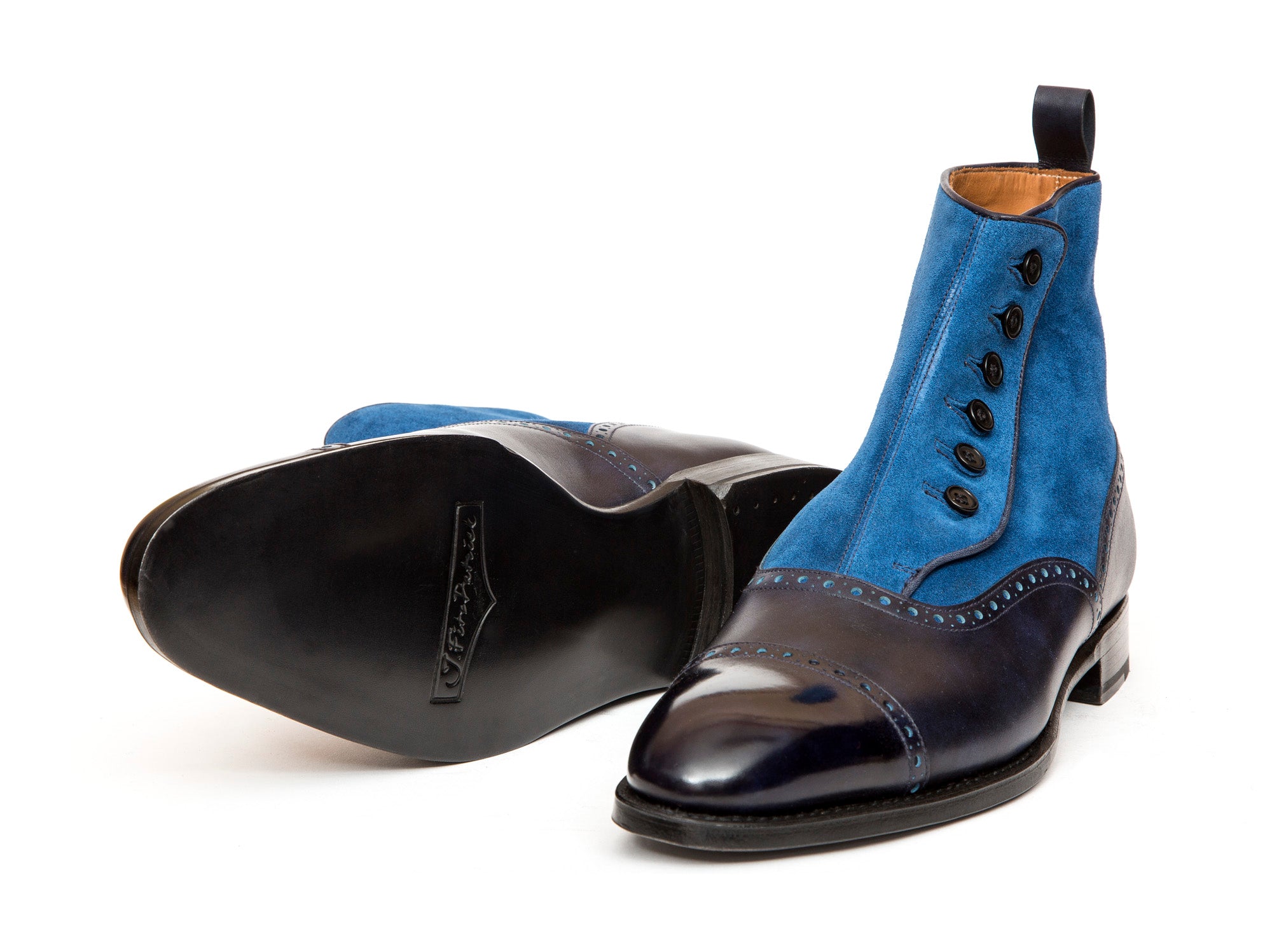 Puyallup Navy Museum Calf Dark Teal Suede Shoes - NGT Last & Single Leather Sole