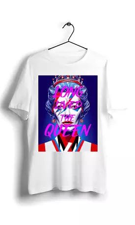 Queen X David Bowie - Art Inspired Digital Graphics T-shirt, White