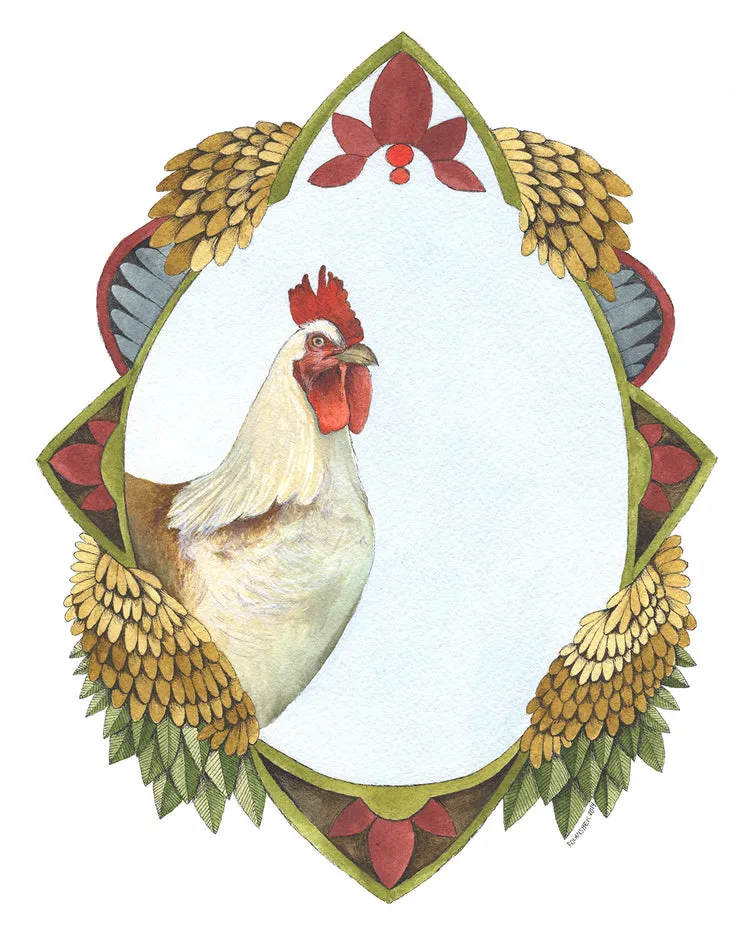 Quilted Portrait: The Chicken 5x7 Print