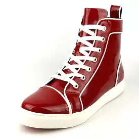 Red Patent Leather High Top Sneaker - FI-2416