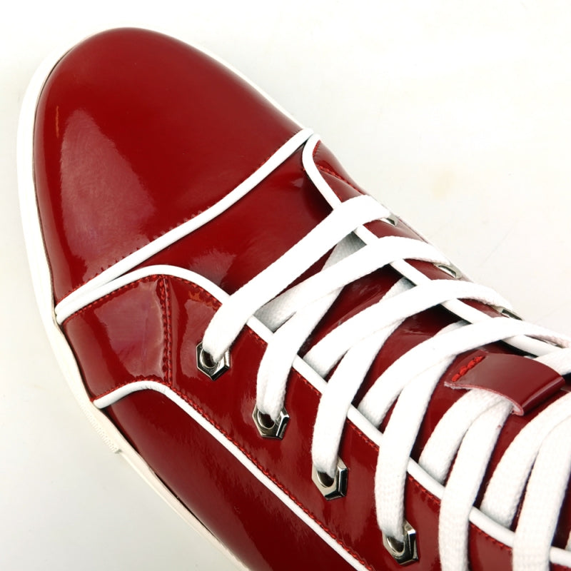 Red Patent Leather High Top Sneaker - FI-2416