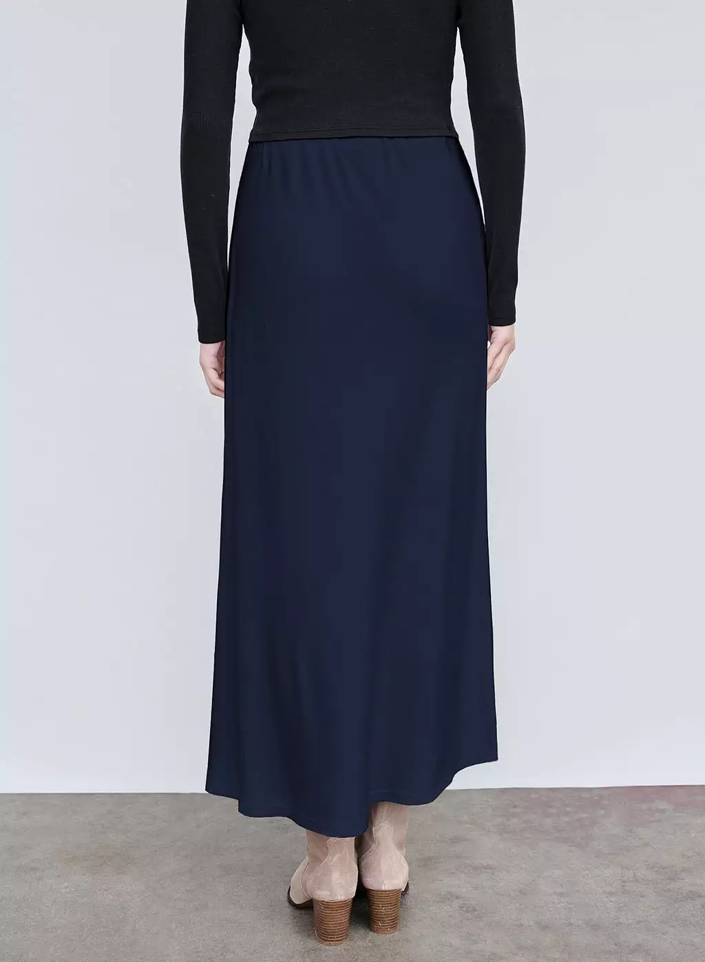 Rib Bias Cut Skirt - New Navy: Shop Now