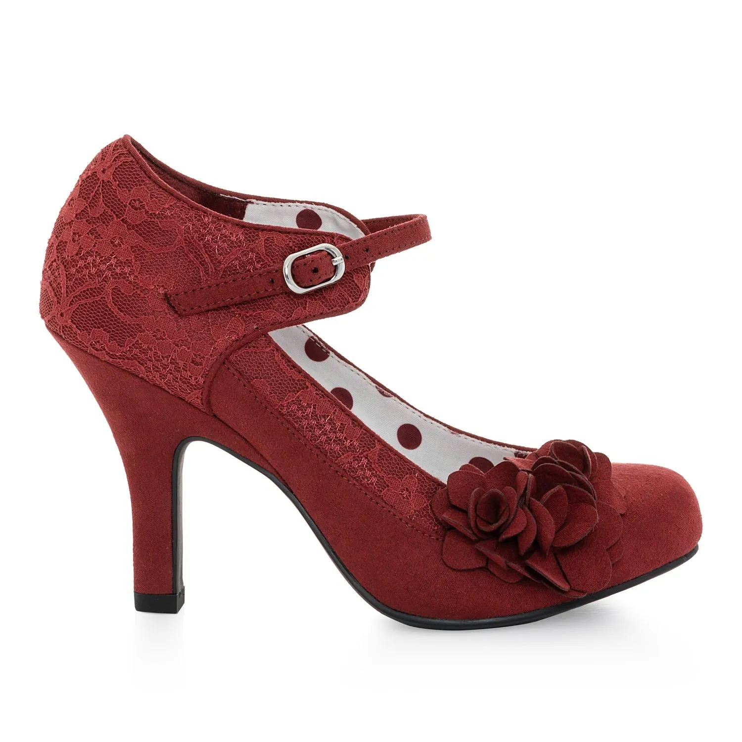 Ruby Shoo Melinda Crimson Corsage Stiletto Heels - High Heel Shoes