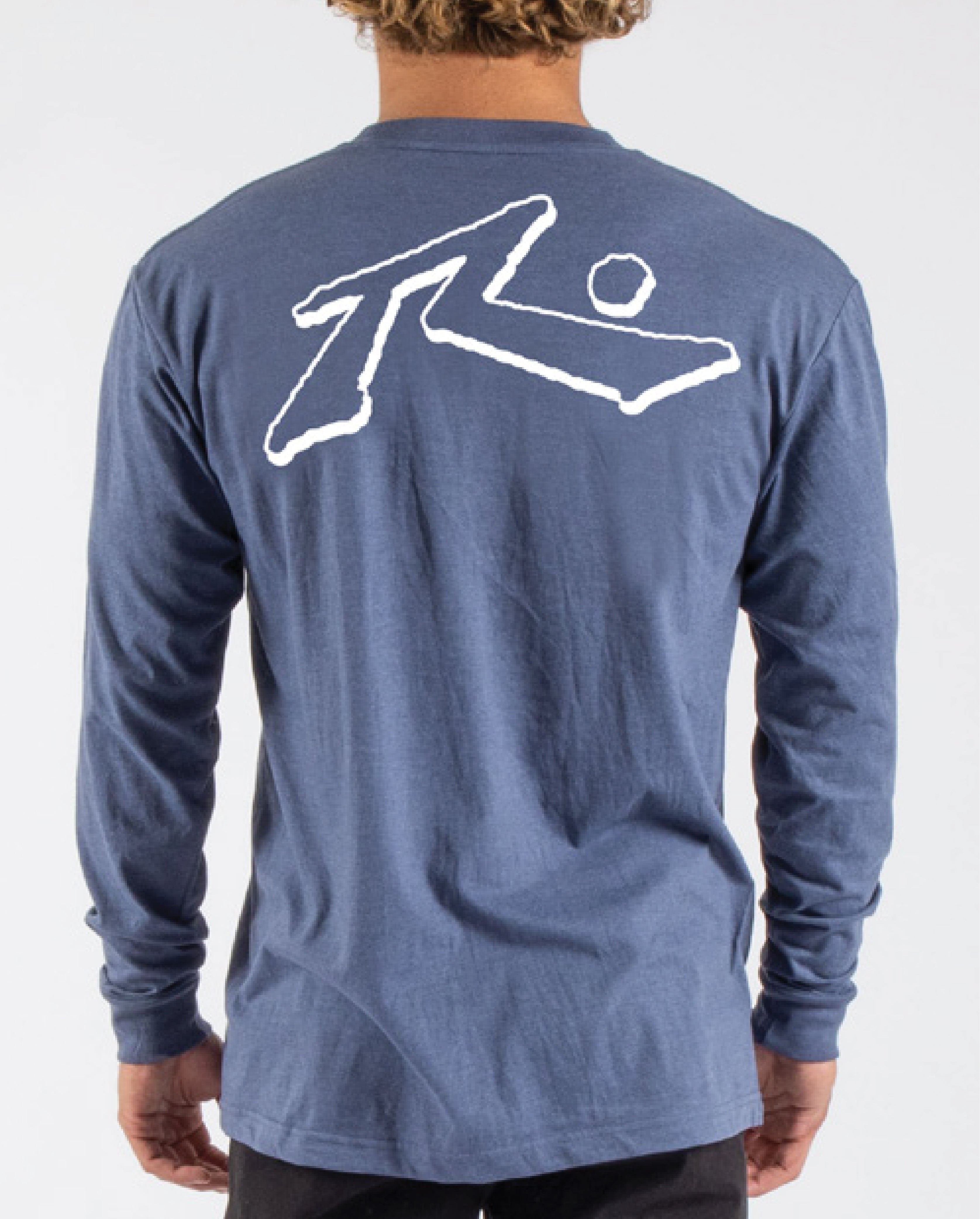 Rusty long sleeve marle tee, navy heather, USA base