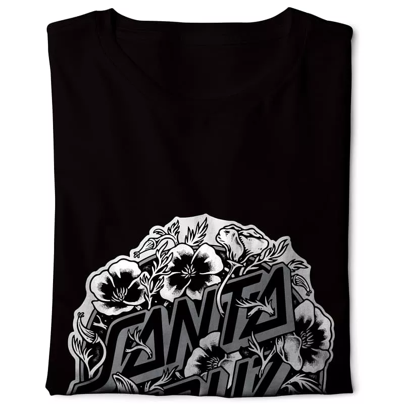 Santa Cruz California Poppy - Graphic Design Basic T-shirt black.