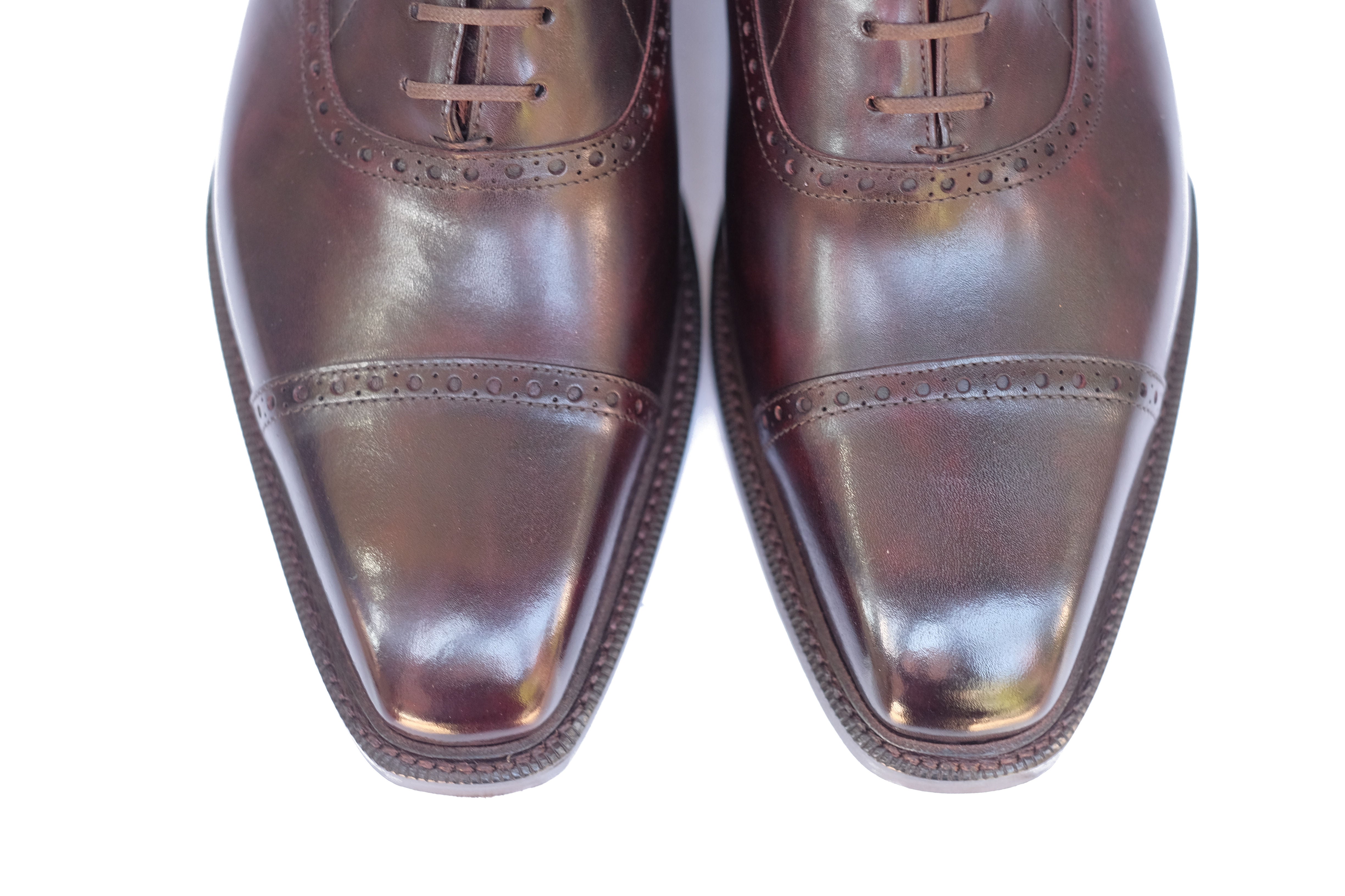 Seaview MTO Plum Museum Calf Shoes with MGF Last, Double Leather Sole, and Storm Welt