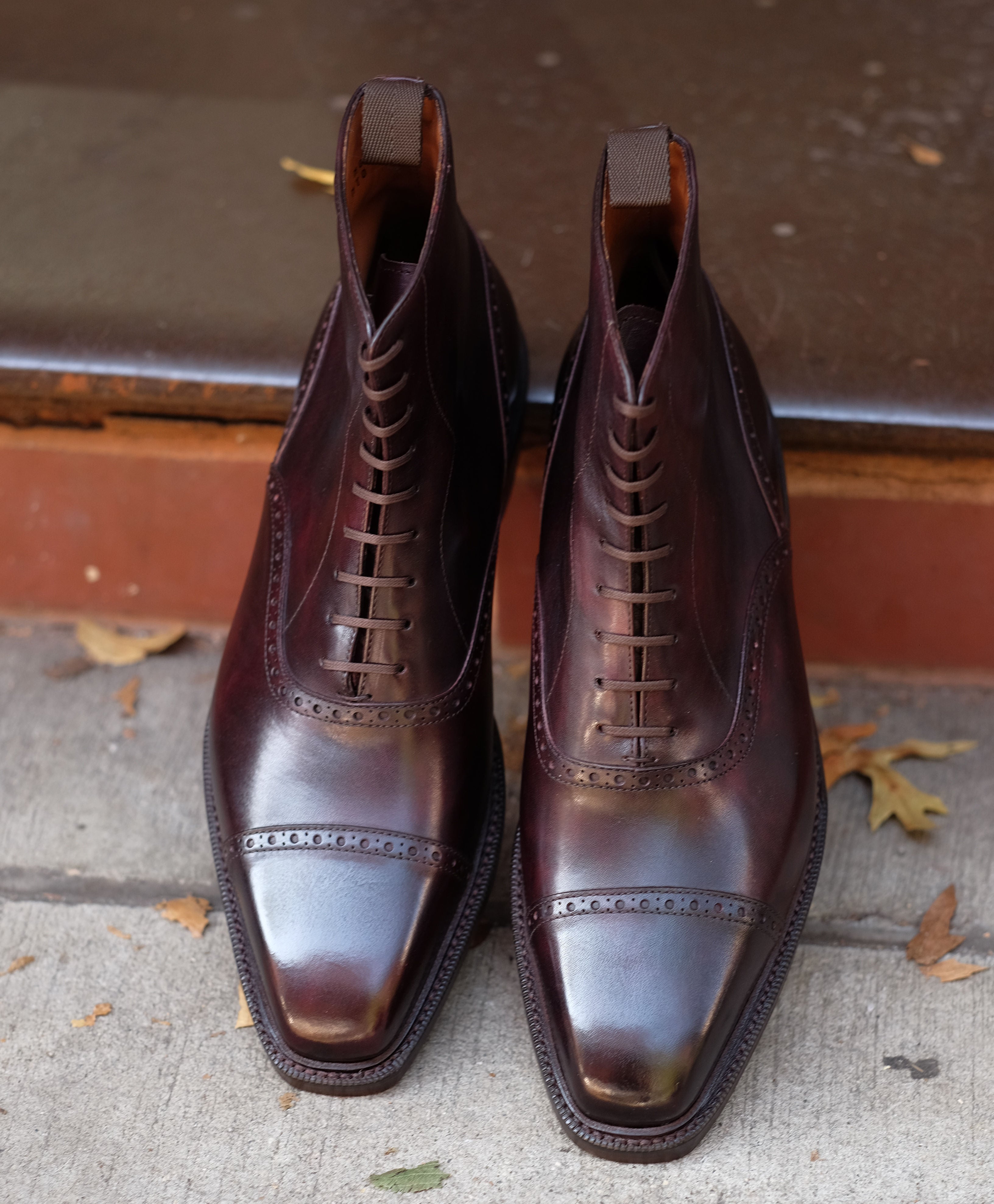 Seaview MTO Plum Museum Calf Shoes with MGF Last, Double Leather Sole, and Storm Welt