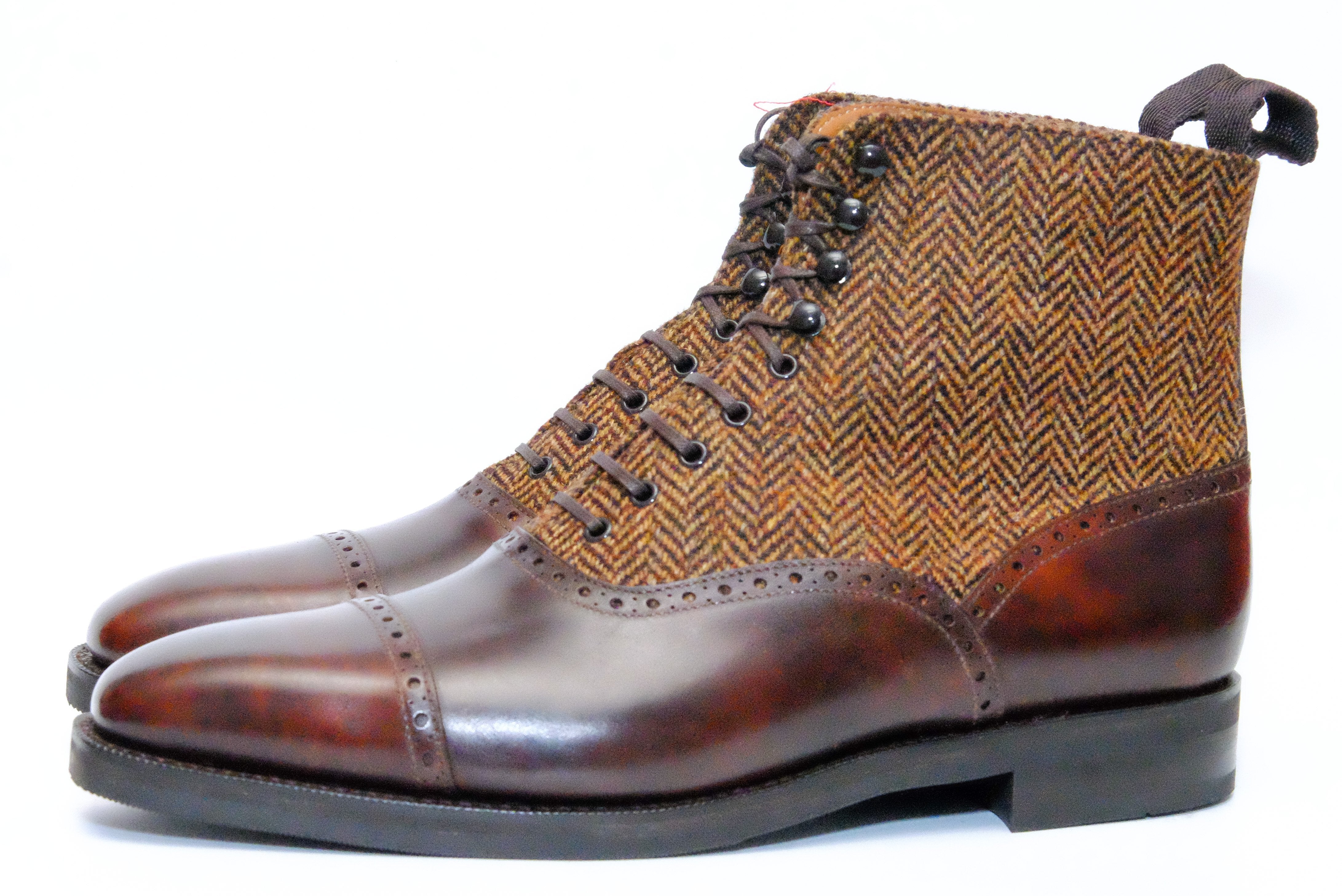 Seaview Walnut Museum Calf Gold Tweed LPB Last City Rubber Sole