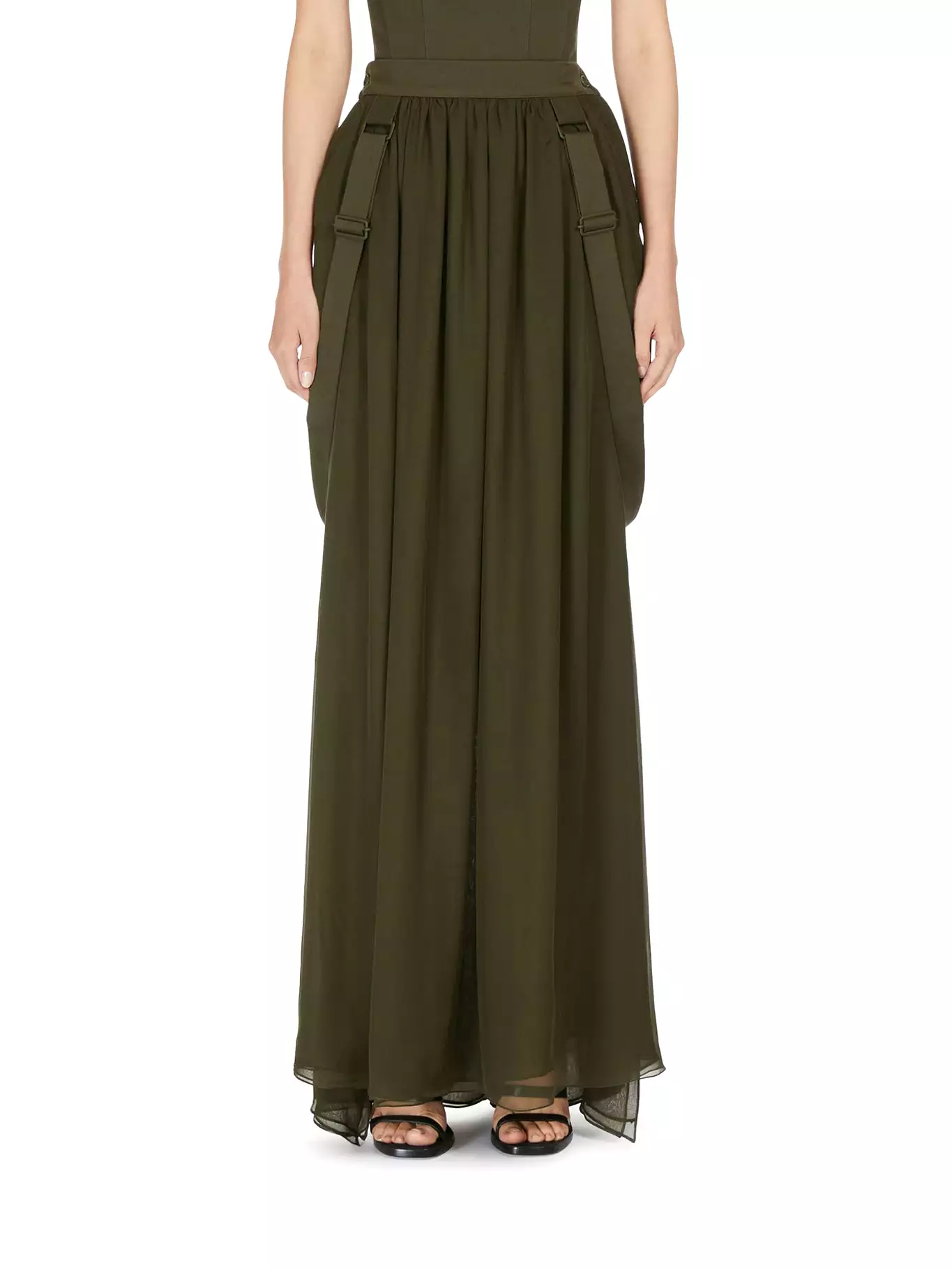 silk chiffon maxi skirt for women