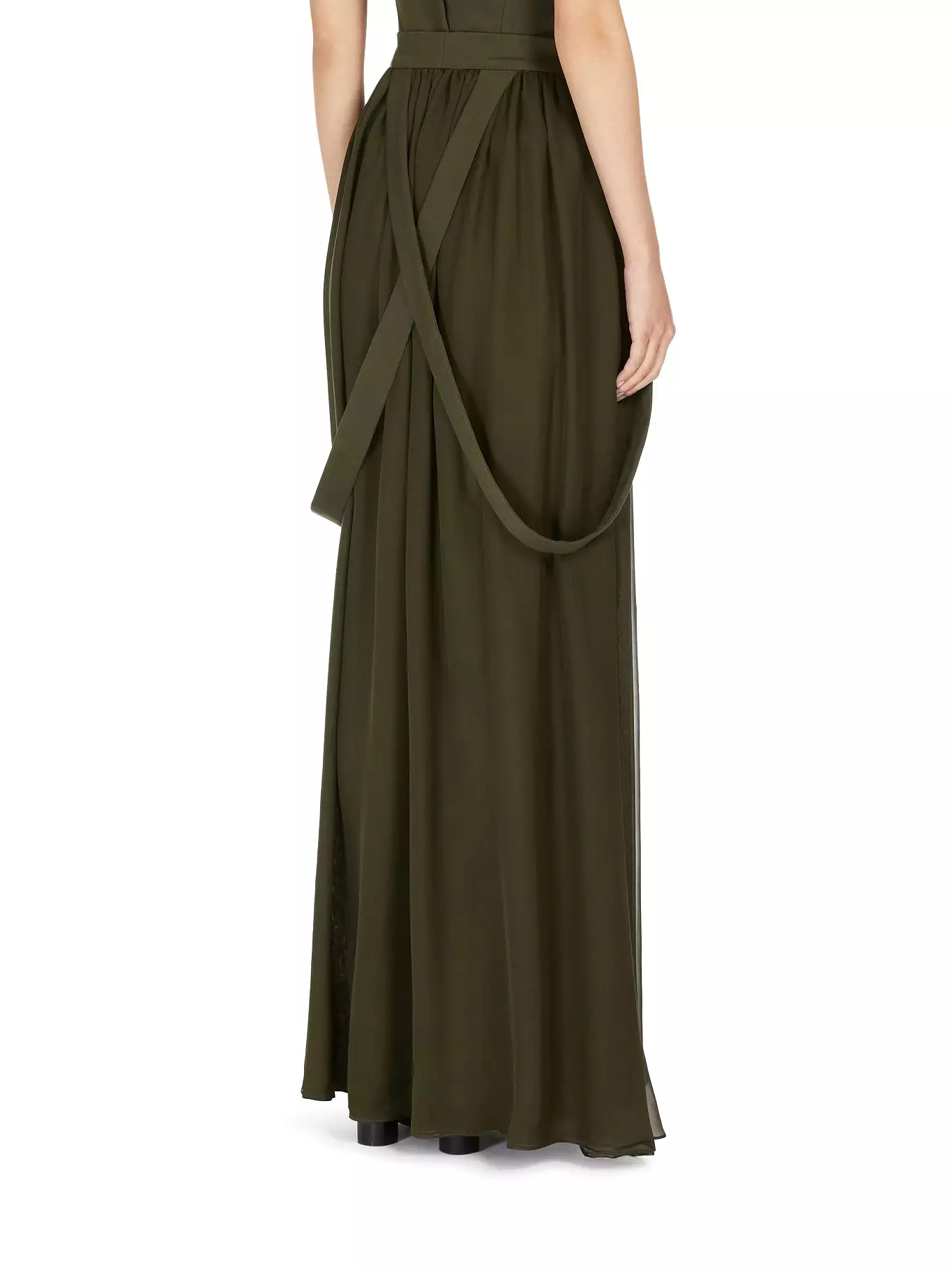 silk chiffon maxi skirt for women