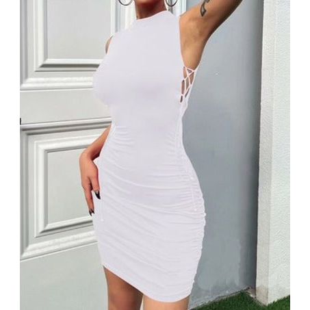 Sleeveless Turtleneck Fitted Dress