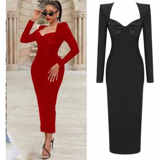 Slim-fit Long Sleeve Dress