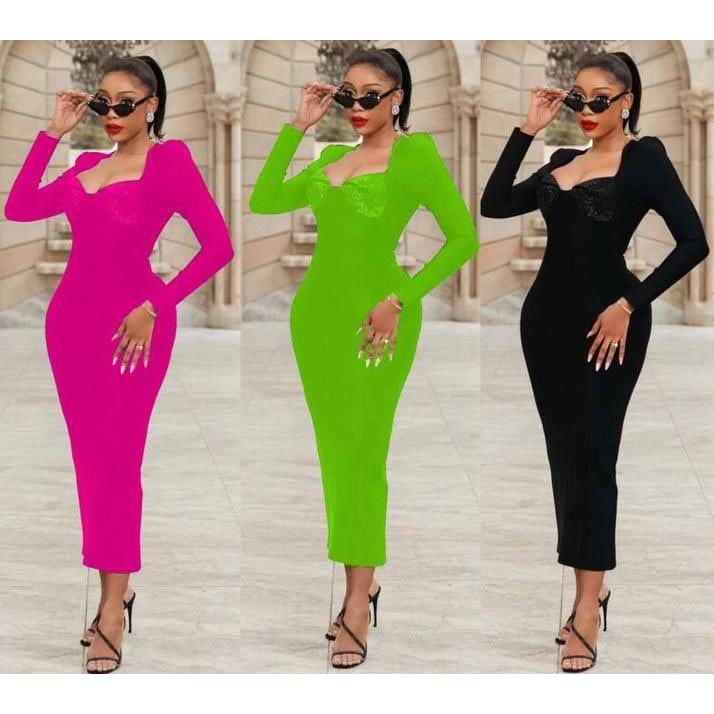 Slim-fit Long Sleeve Dress