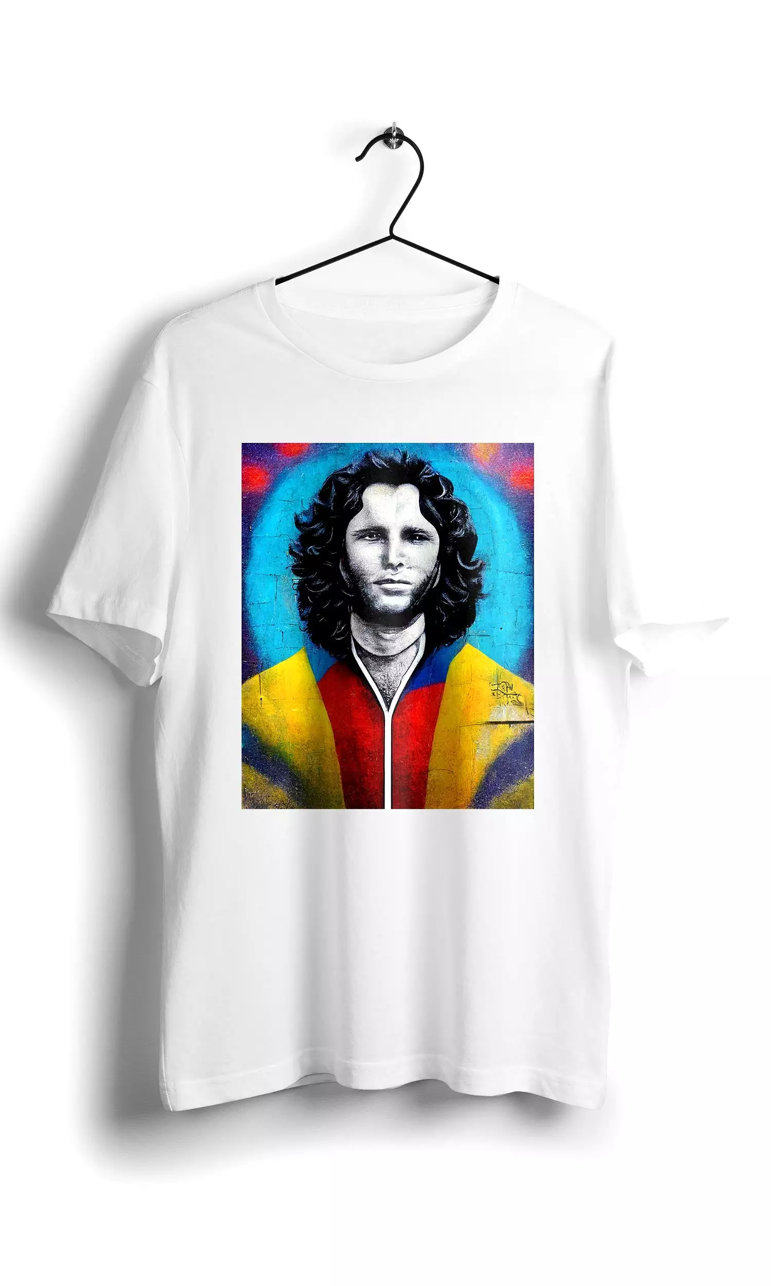 Smiley Jim Morrison Eduardo Kobra street style T-shirt White - Digital Graphics - Basic T-shirt White