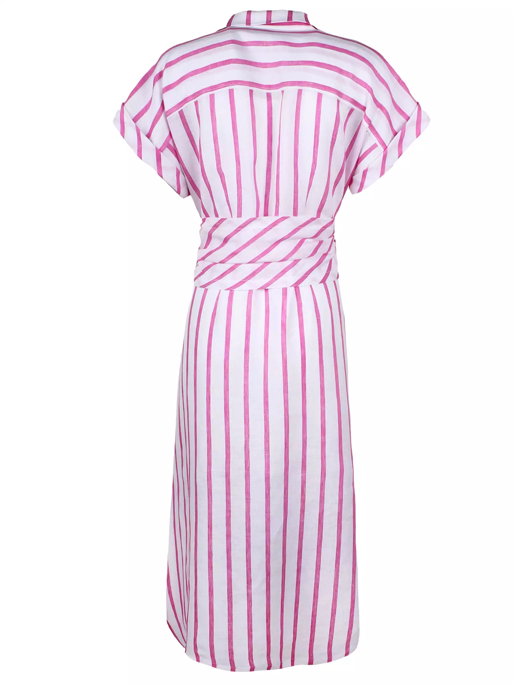 Smithy Linen Shirt Dress - Pink Stripe