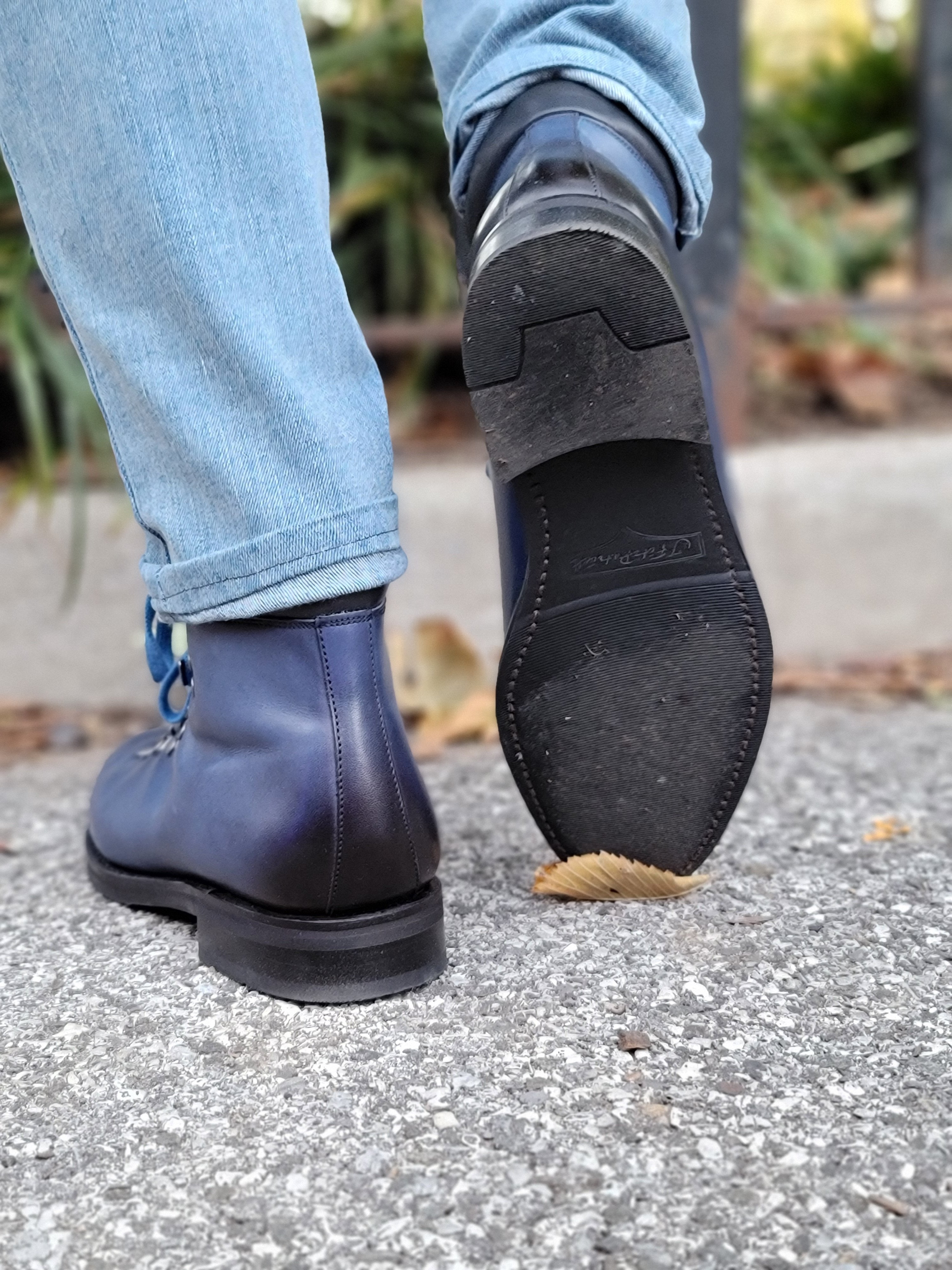 Snoqualmie MTO Shaded Navy Calf Shoes - TMG Last - Double City Rubber Sole.