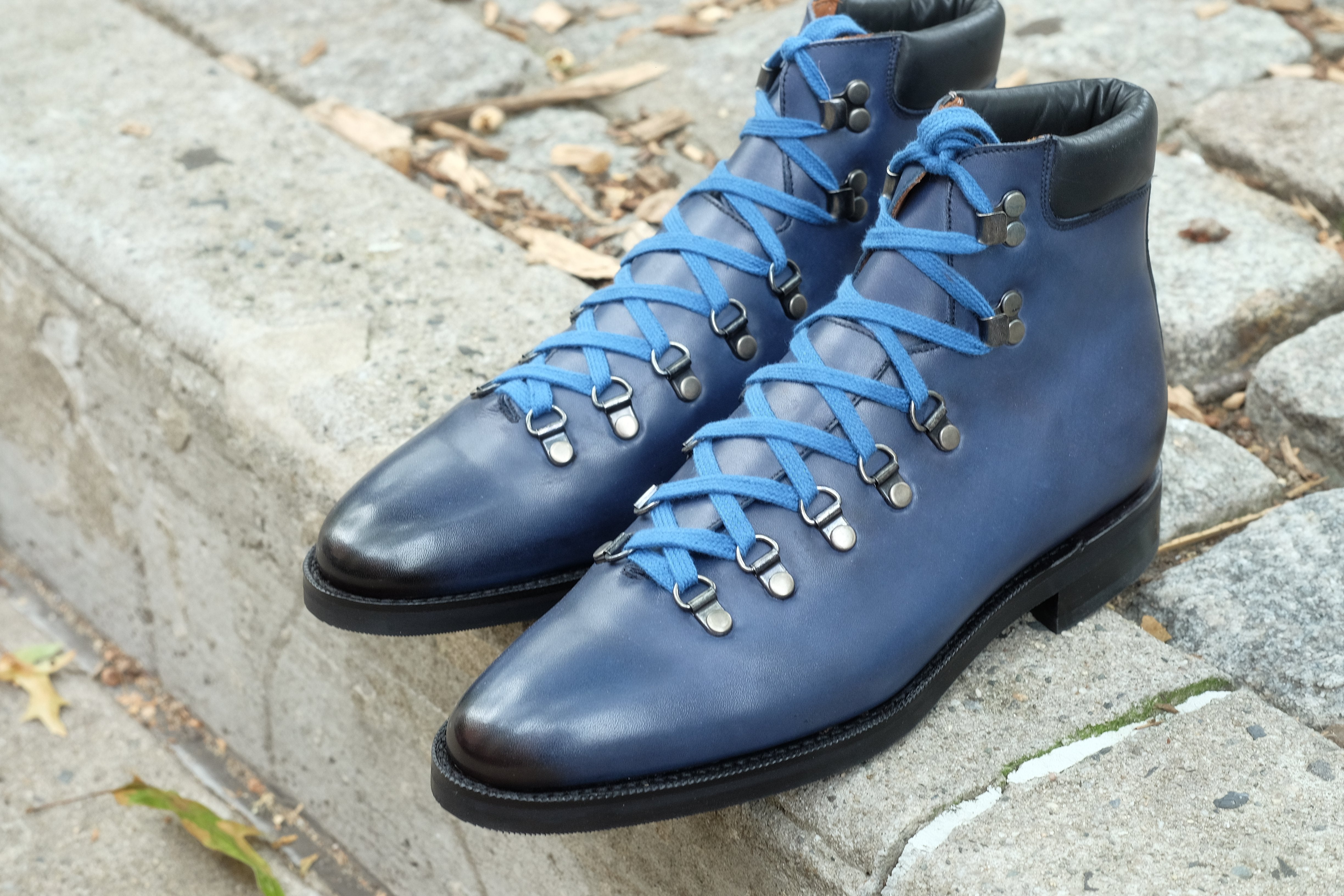 Snoqualmie MTO Shaded Navy Calf Shoes - TMG Last - Double City Rubber Sole.