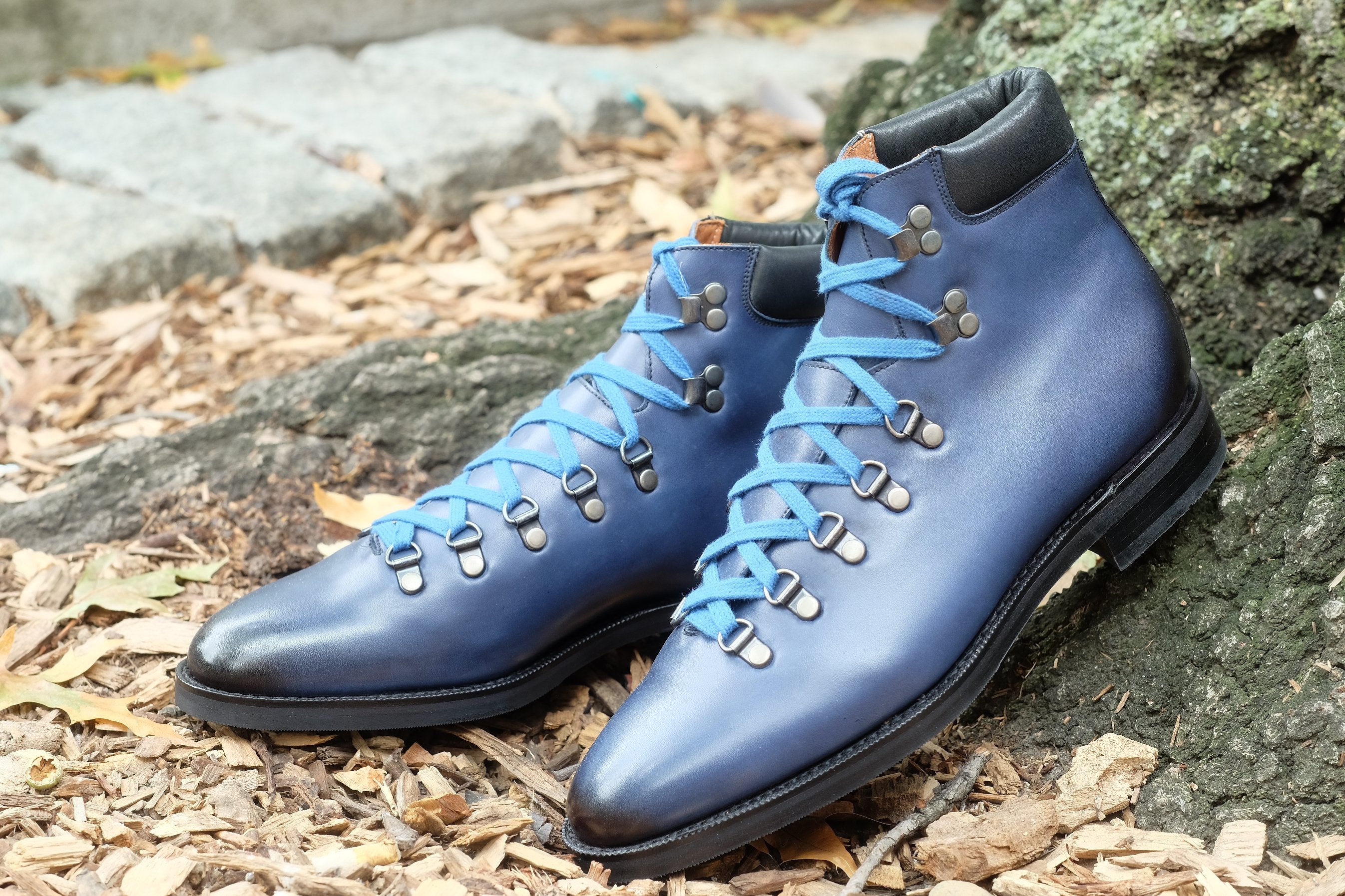 Snoqualmie MTO Shaded Navy Calf Shoes - TMG Last - Double City Rubber Sole.