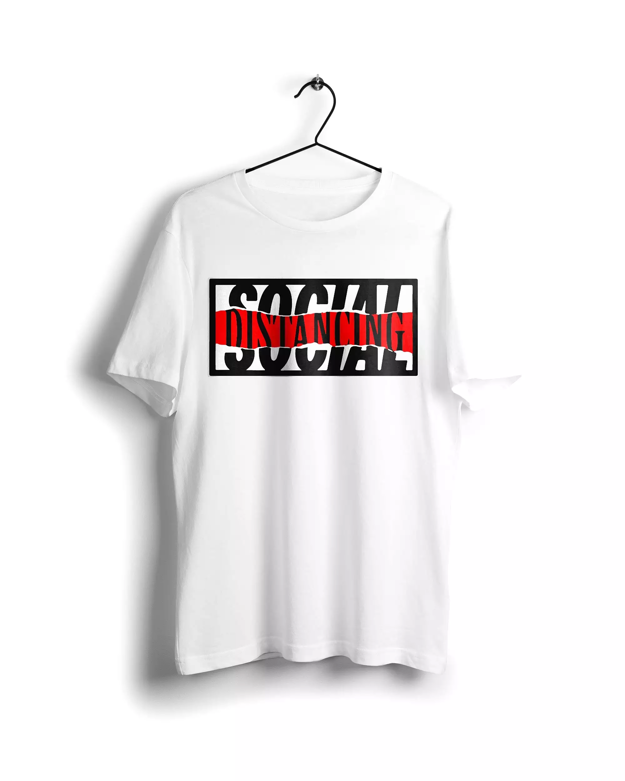 Social distancing shirt - white basic tee with digital graphics