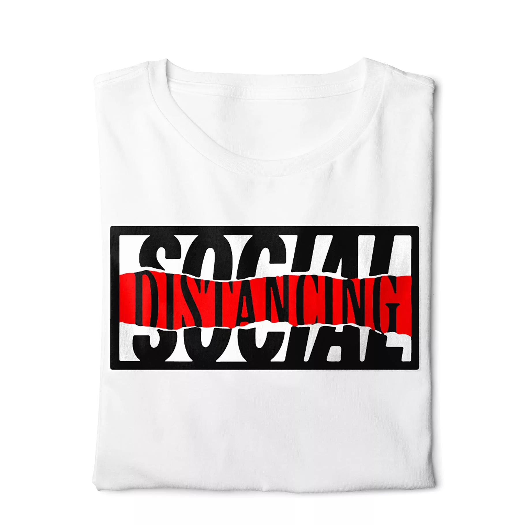 Social distancing shirt - white basic tee with digital graphics