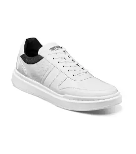 Stacy Adams White Patent Lace Up Sneaker - CASHTON Moc Toe - 25531-122