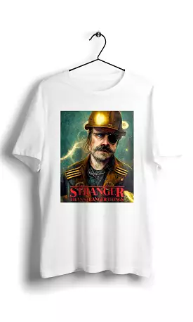 Steampunk Jim Hopper T-shirt - White, Stranger Things-inspired, Digital Graphics